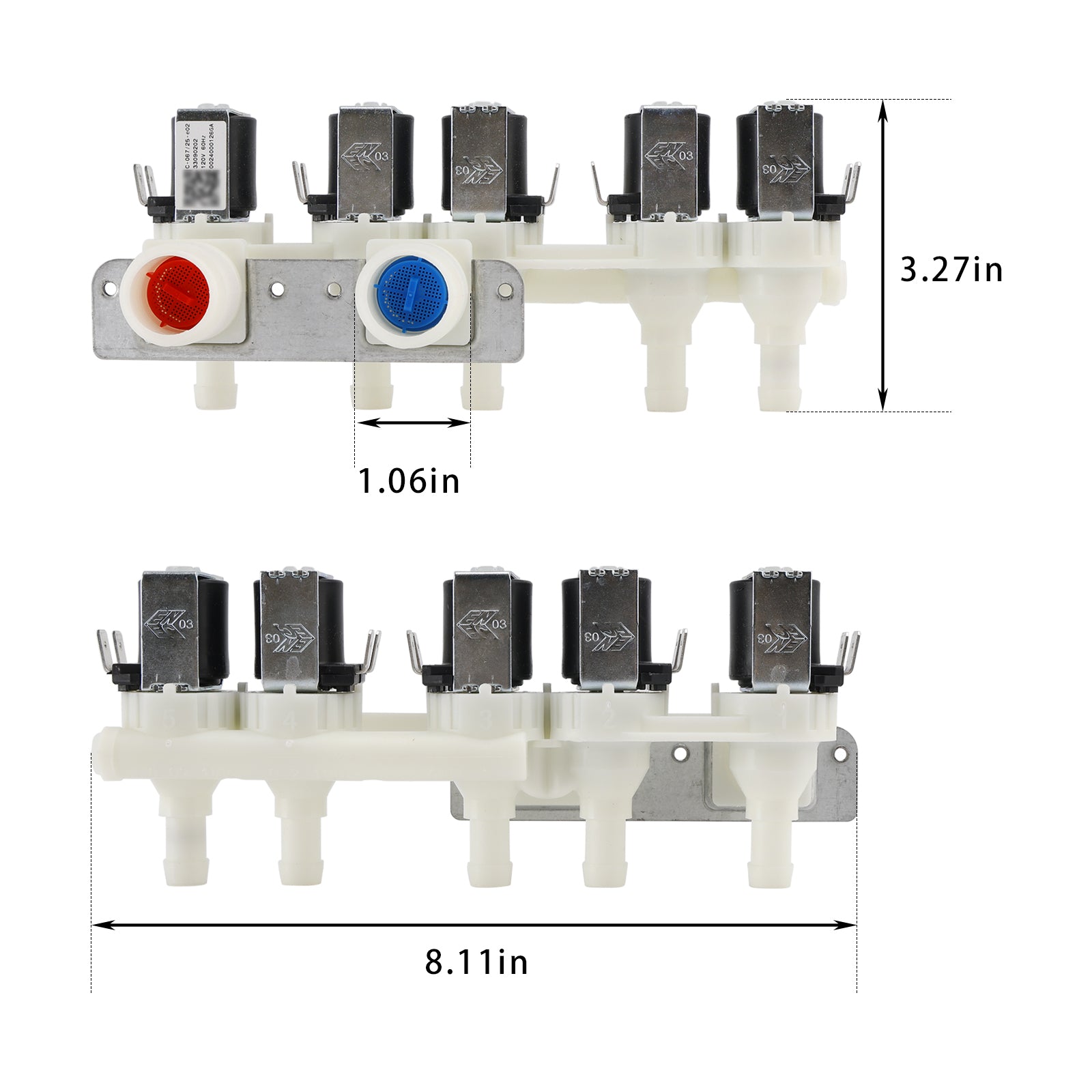 WH23X29553 Washer Water Solenoid Valve For GE Washing Machine
