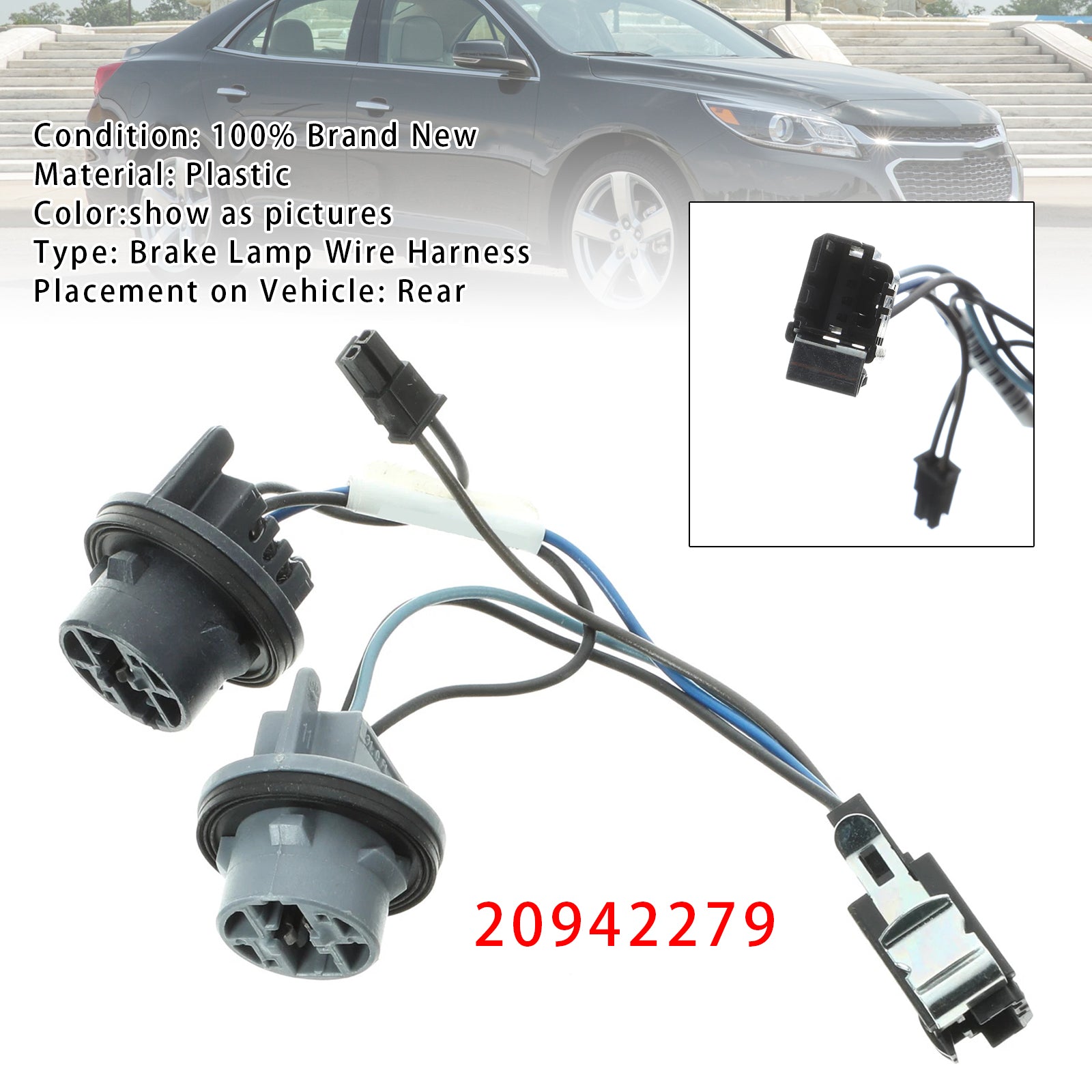 Brake Lamp Wiring Harness and Socket 20942279 For Chevrolet Malibu 2013-2016