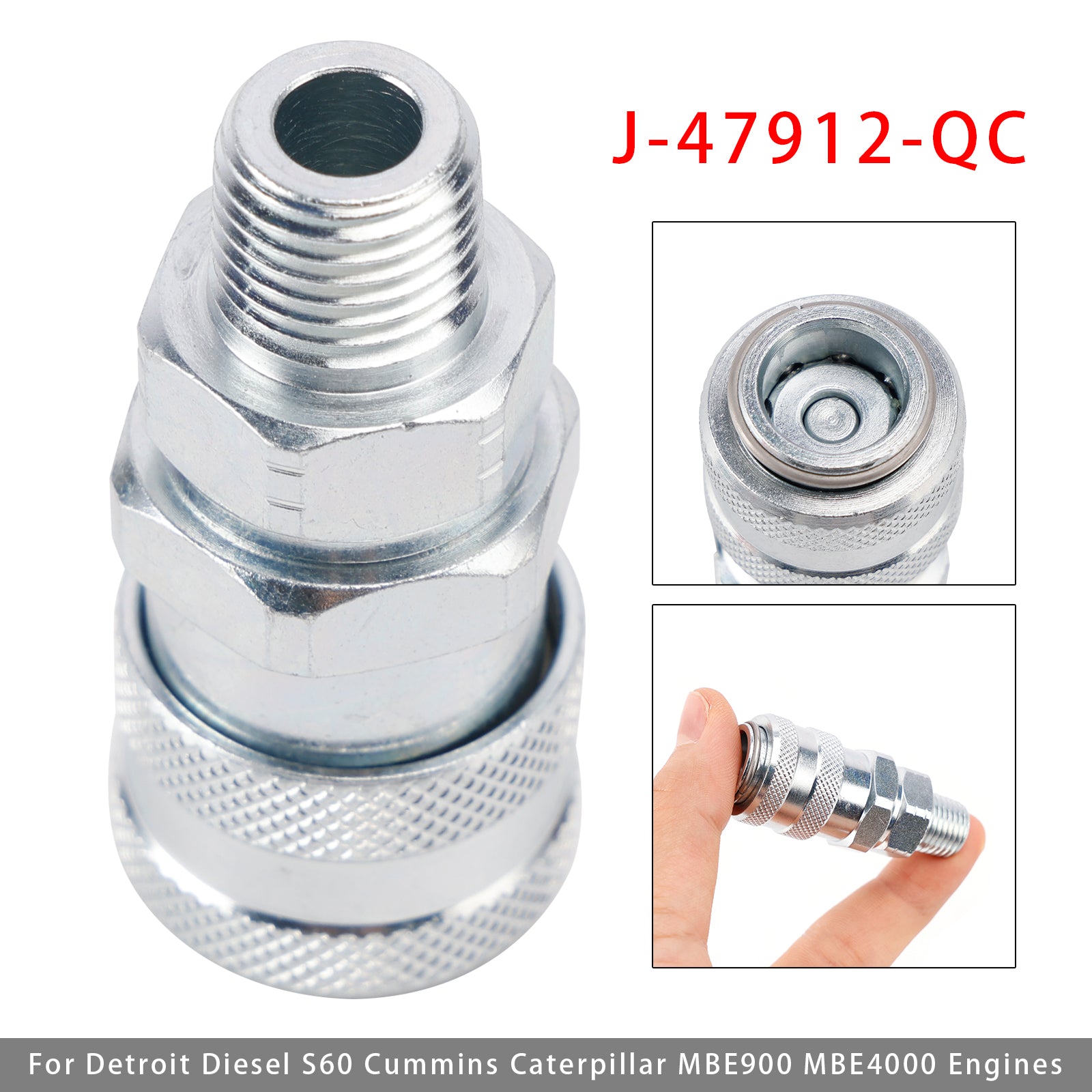 Fuel System Coupler Fitting J-47912-QC For Detroit S60 Cummins MBE900 MBE4000