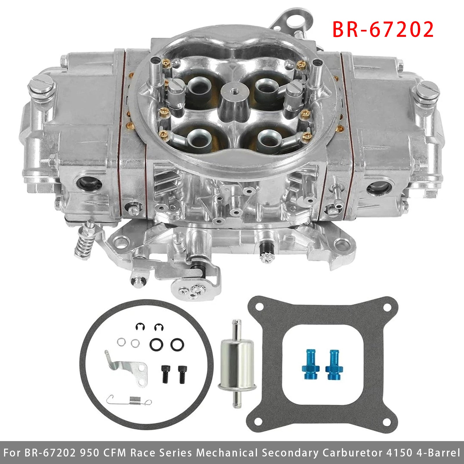 BR-67202 950 CFM Mechanical Secondary Carburetor 4150 4-Barrel For Race Series
