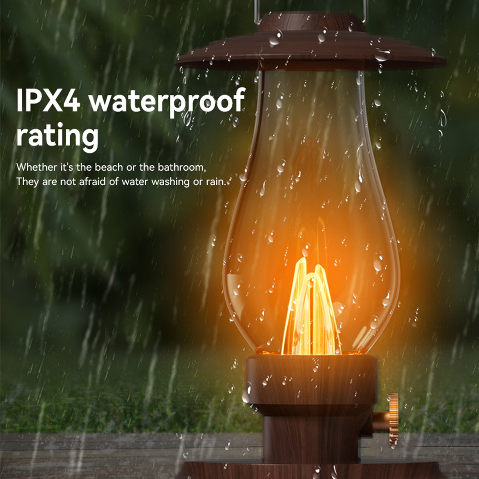 Retro Kerosene Table Lamp Bluetooth Speaker IPX4 Waterproof Bedside Lamp Camping
