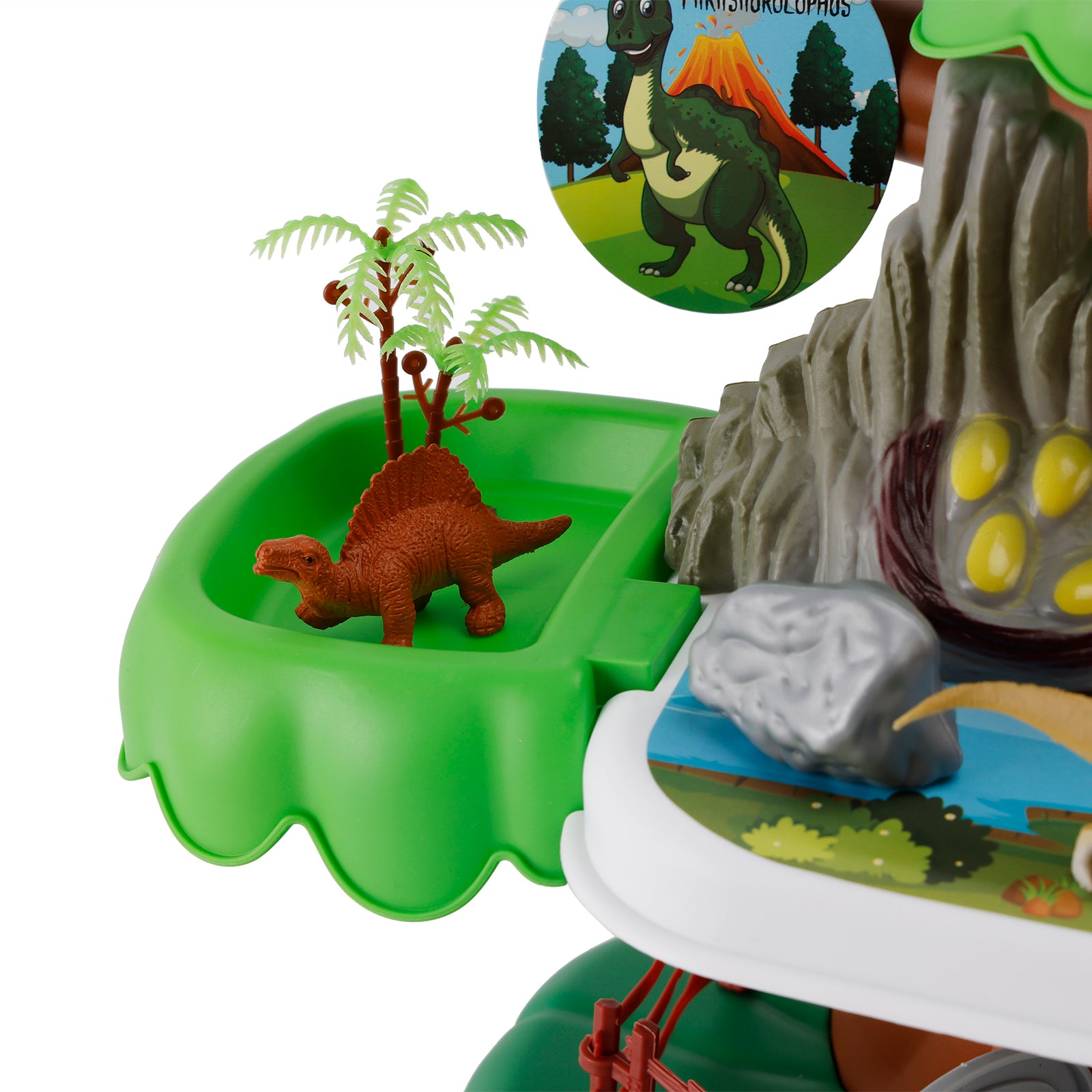 37 Pcs Dinosaur Valley Tree House Toy Realistic Set With Tree And Fence For Kid