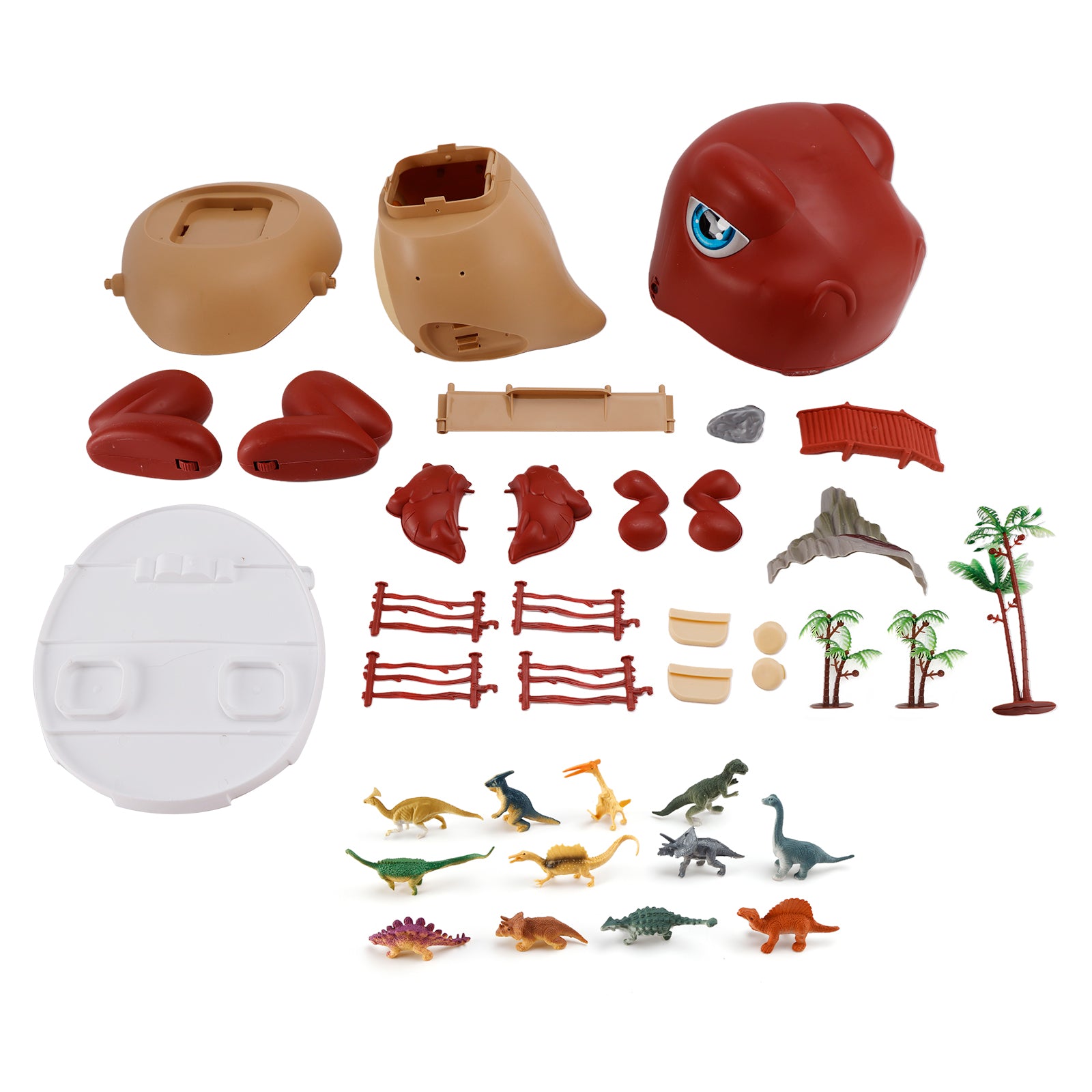 41 Pcs Dinosaur World Toy Realistic Set With Tree And Fence Playset Gift For Kid