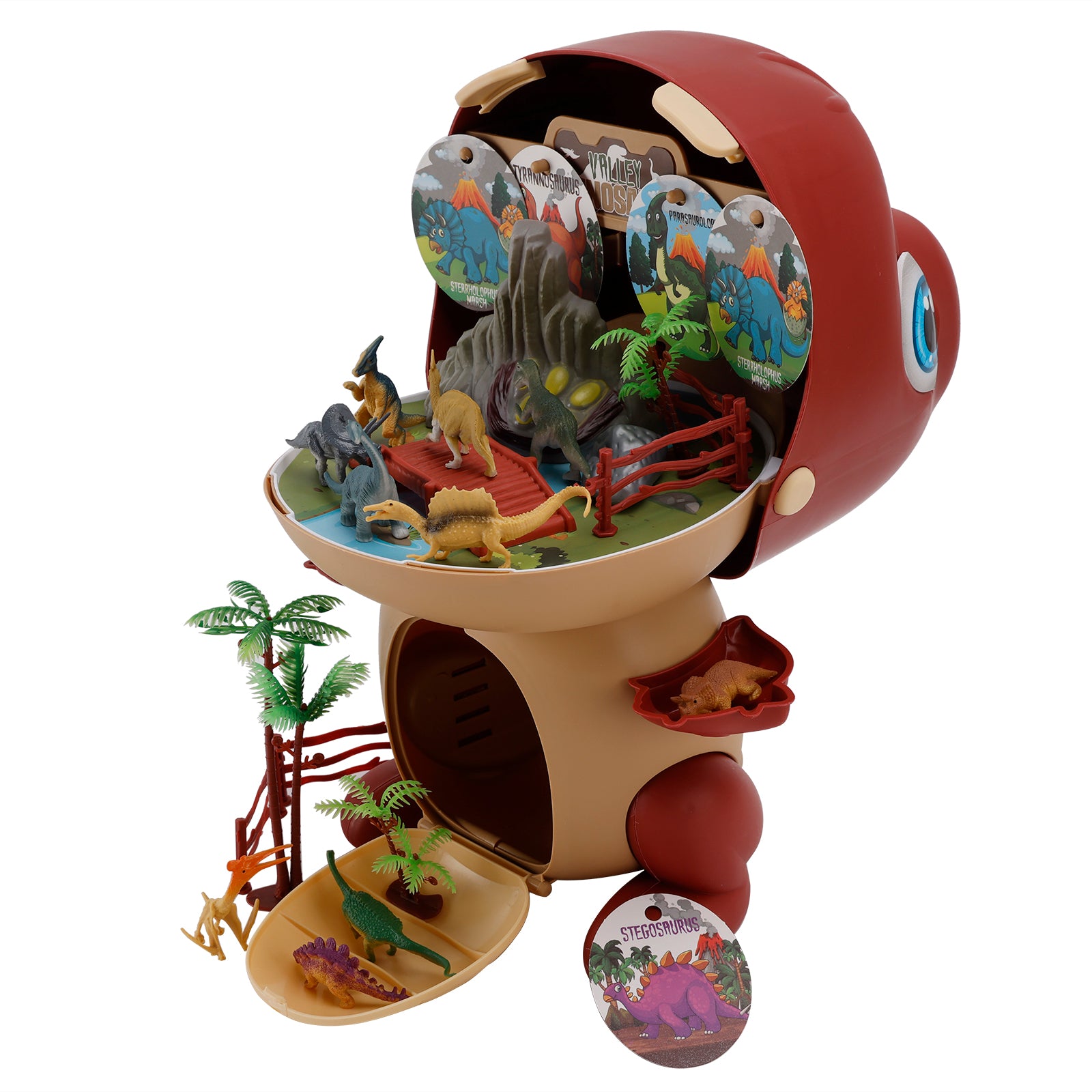 41 Pcs Dinosaur World Toy Realistic Set With Tree And Fence Playset Gift For Kid