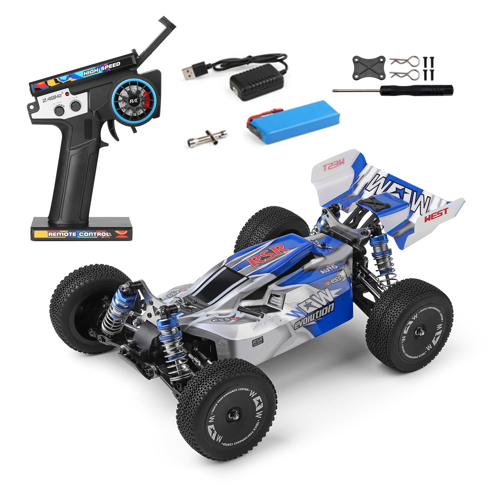 WLtoys 144011 1/14 65km/h 2.4G 4WD Off-Road Fast RC Car With Lighting Toy Gift