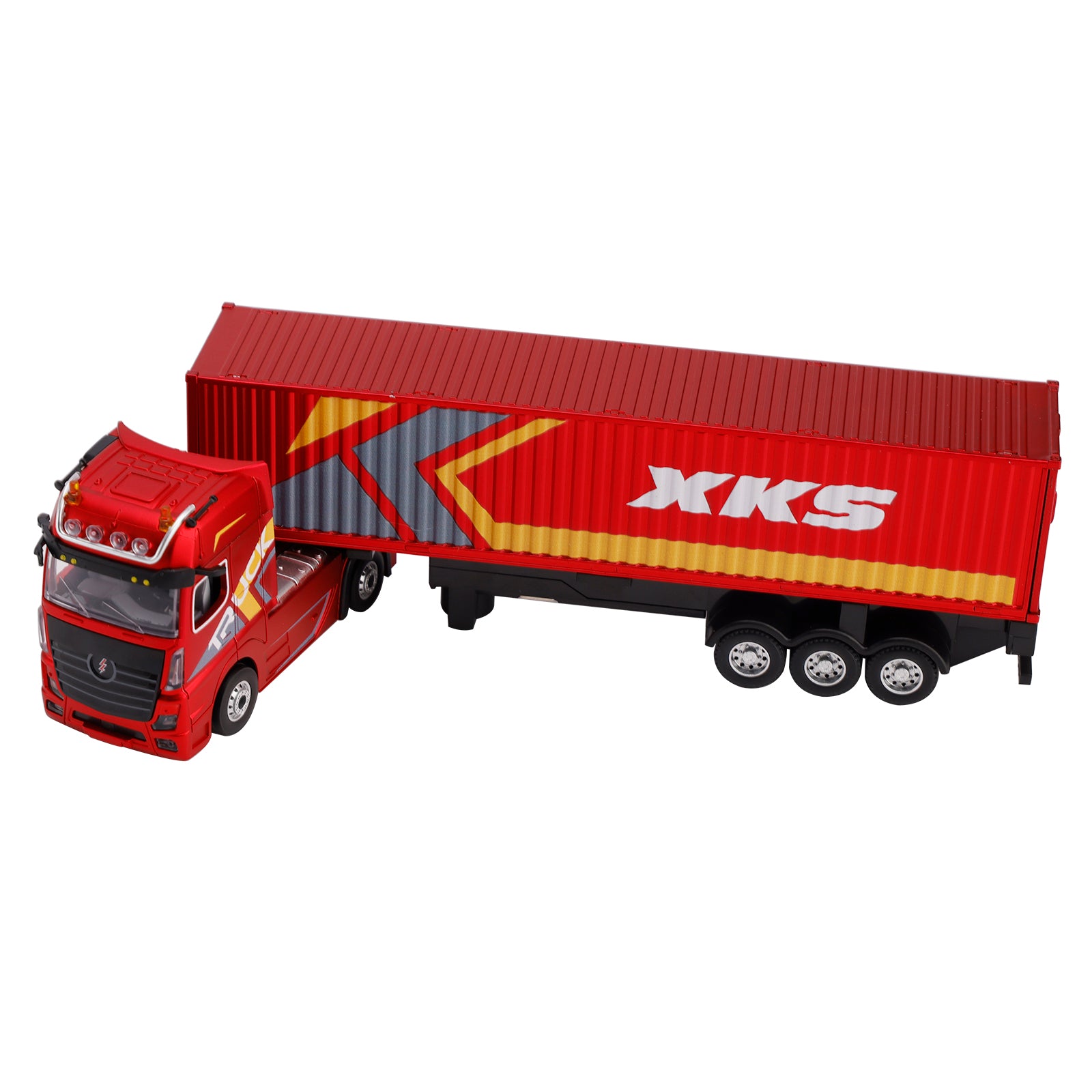 1/64 XKS RC Container Truck Trailer 2.4G 4WD Proportional Steering Semi Truck
