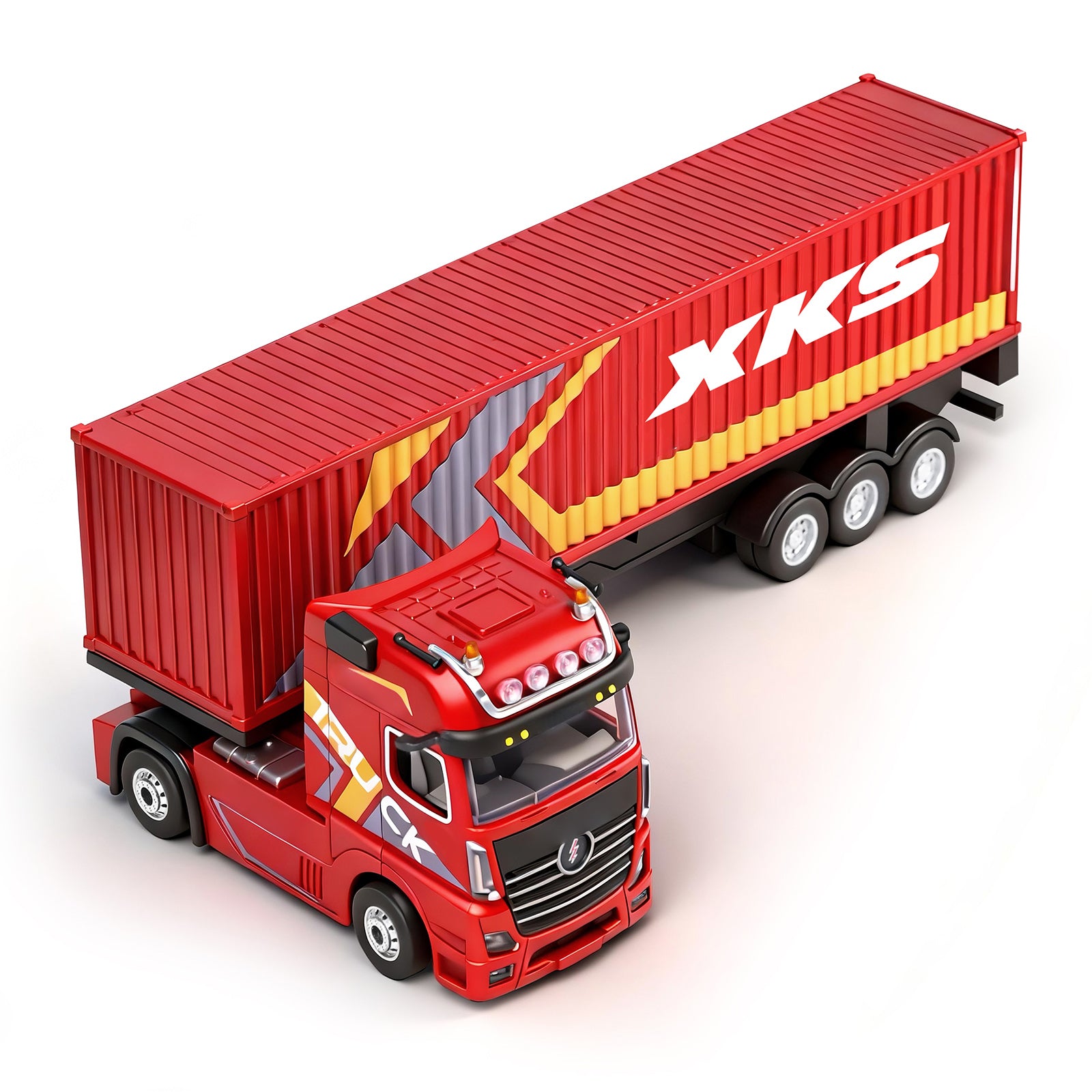 1/64 XKS RC Container Truck Trailer 2.4G 4WD Proportional Steering Semi Truck