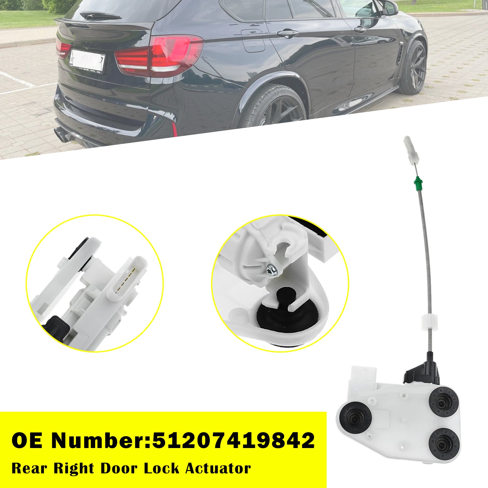 Rear Right Door Lock Actuator 51207419842 For F15 F16 X5 2014-2017 X6 2018