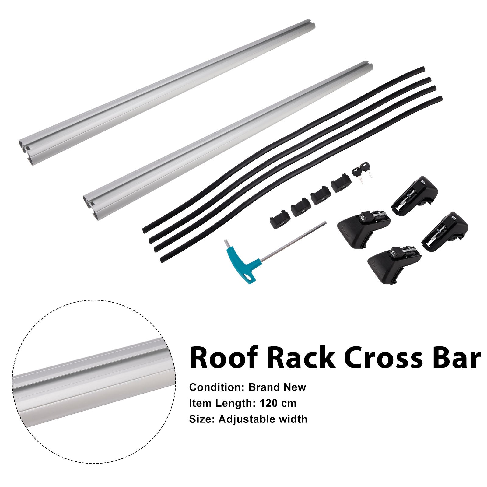 Universal Aluminium Car Roof Rack Luggage Carrier Cross Bar Rail Lockable 120CM
