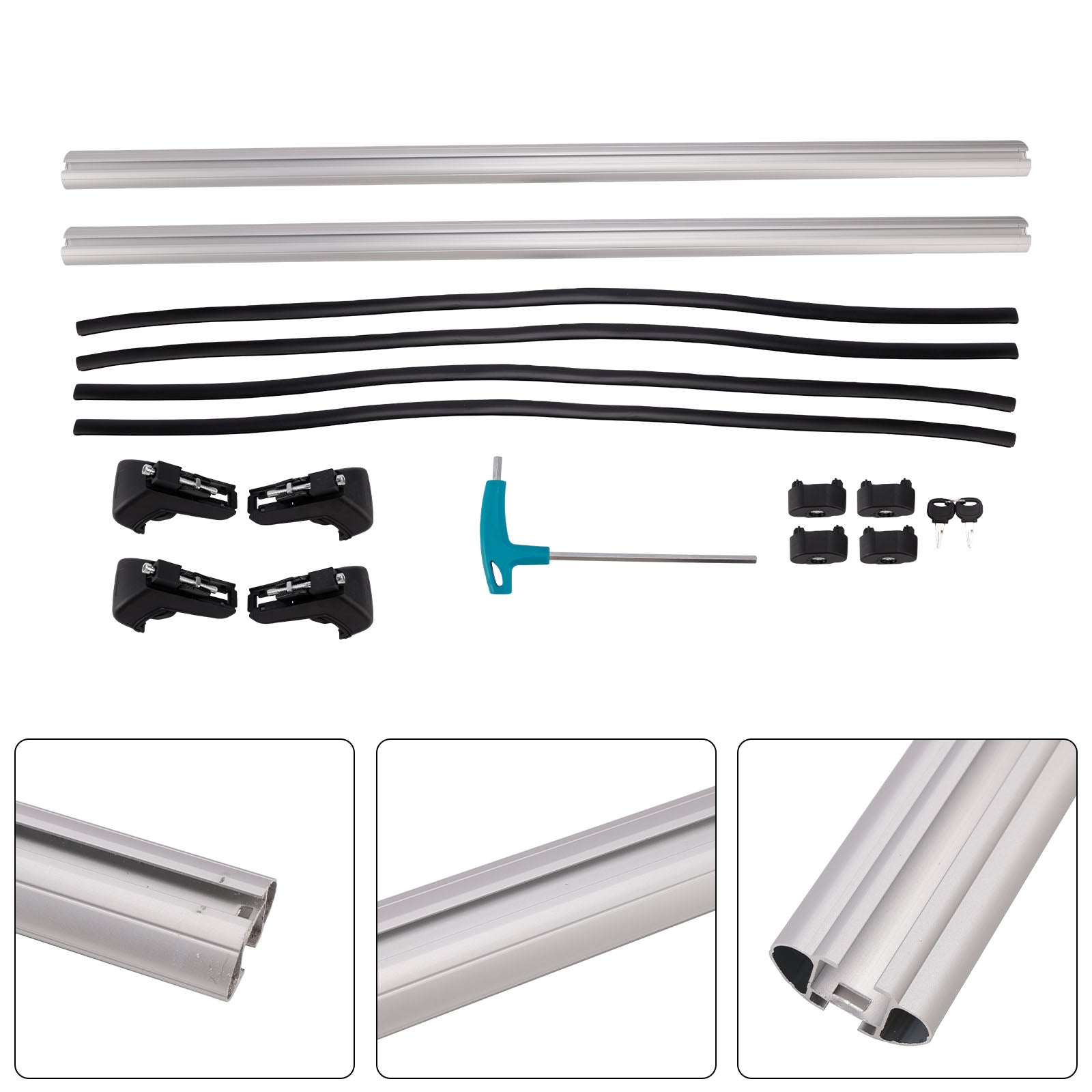 Universal Aluminium Car Roof Rack Luggage Carrier Cross Bar Rail Lockable 135CM