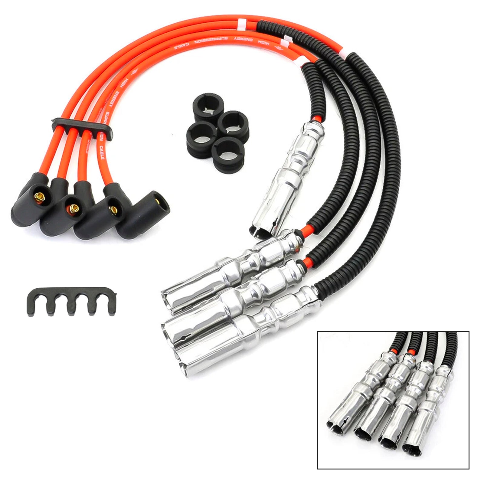 8mm Spark Plug Wire Kit 063905431A For VW Beetle Bora Golf GTI Jetta 2.0L