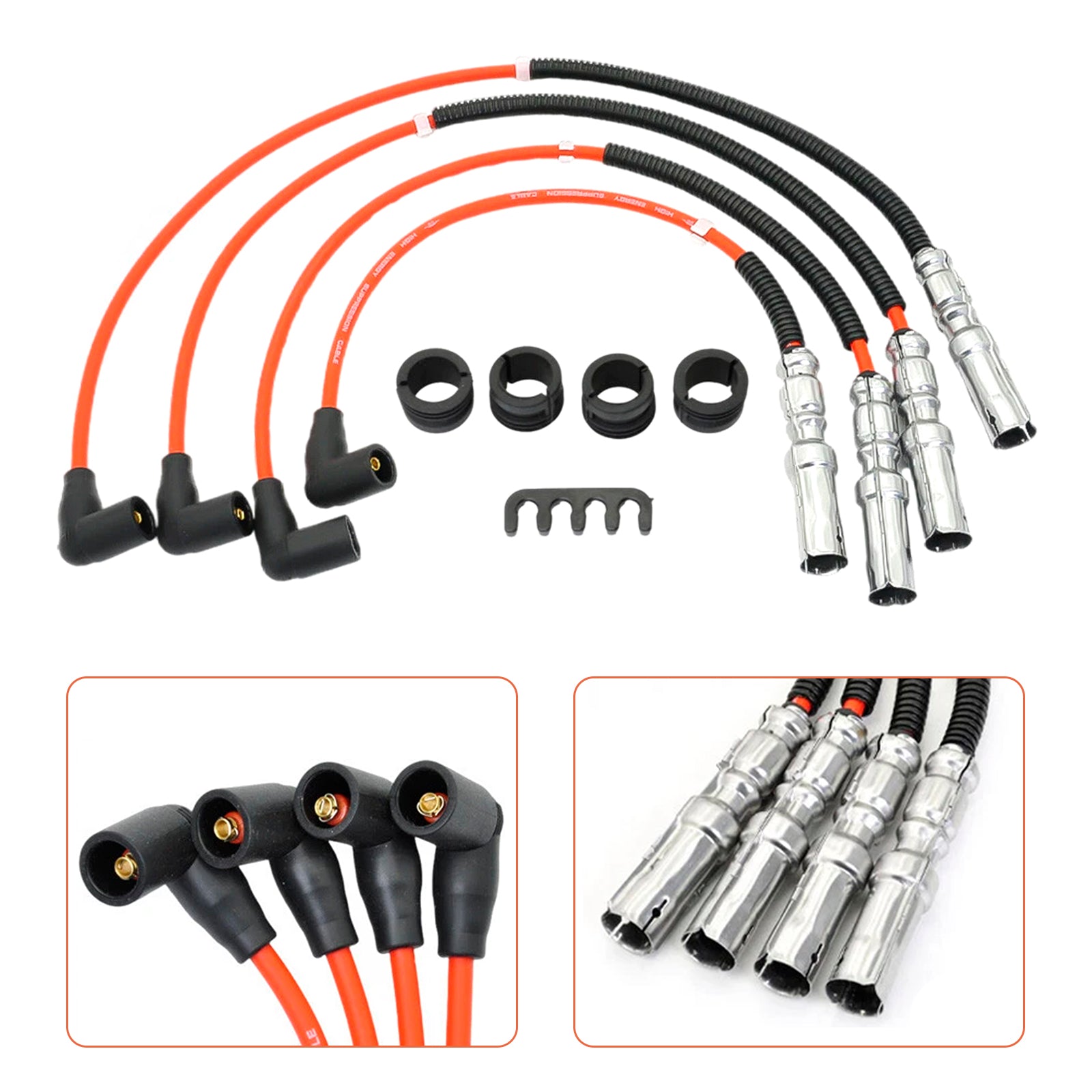8mm Spark Plug Wire Kit 063905431A For VW Beetle Bora Golf GTI Jetta 2.0L