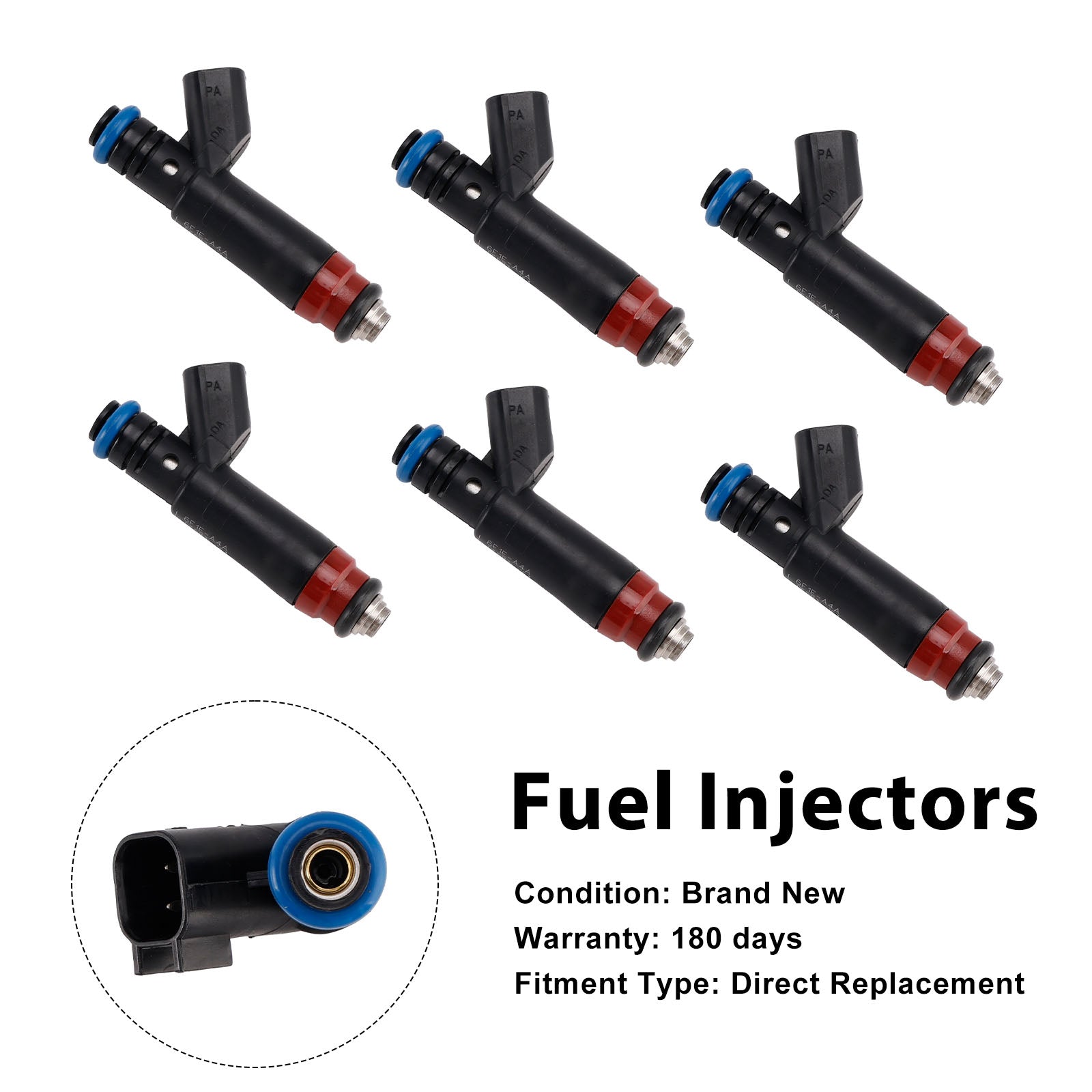 6Pcs Fuel Injector For Ford Taurus 3.0L V6 2006-2007 6F1E-A4A 6F1EA4A