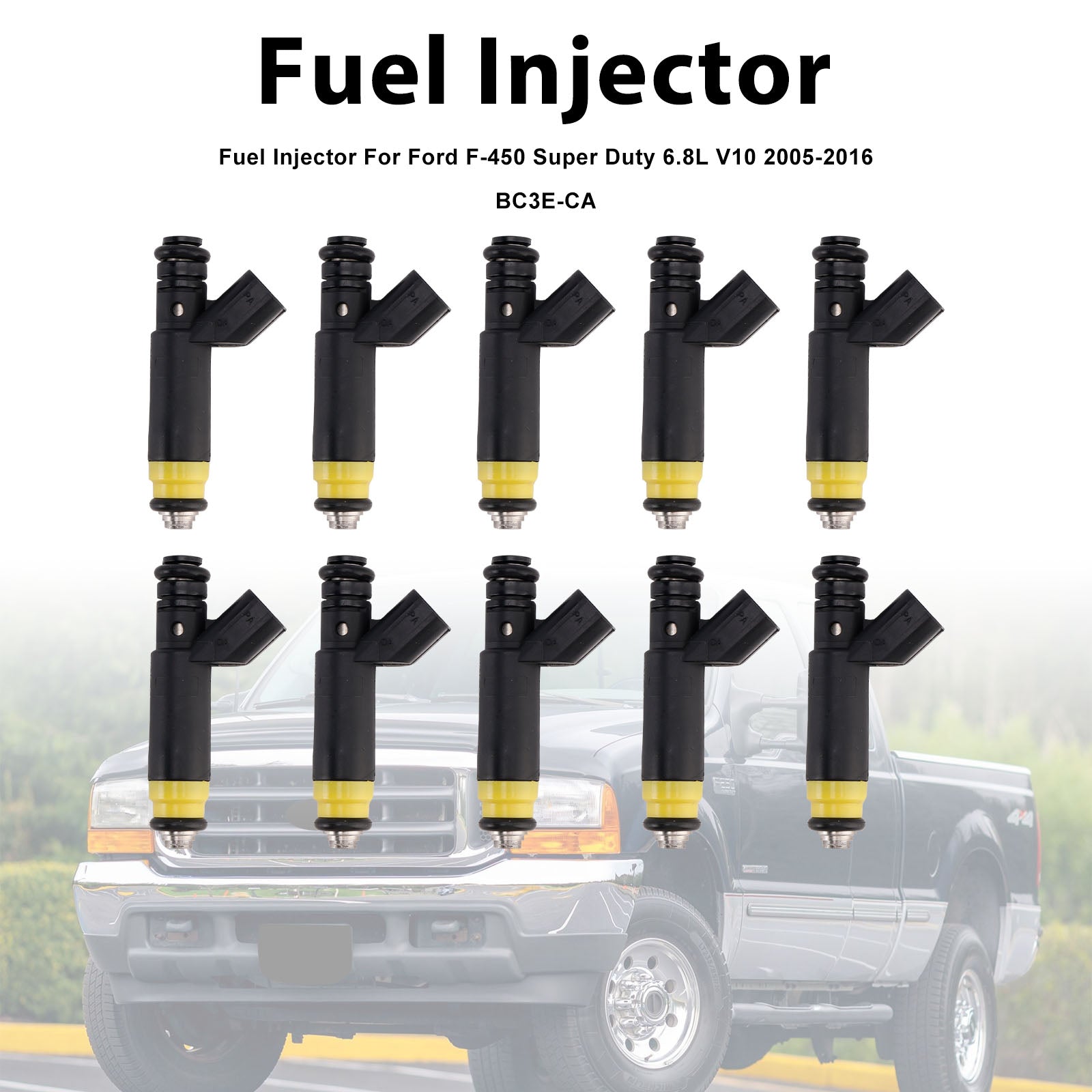 10Pcs Fuel Injector For Ford F-450 Super Duty 6.8L V10 2005-2016 BC3E-CA