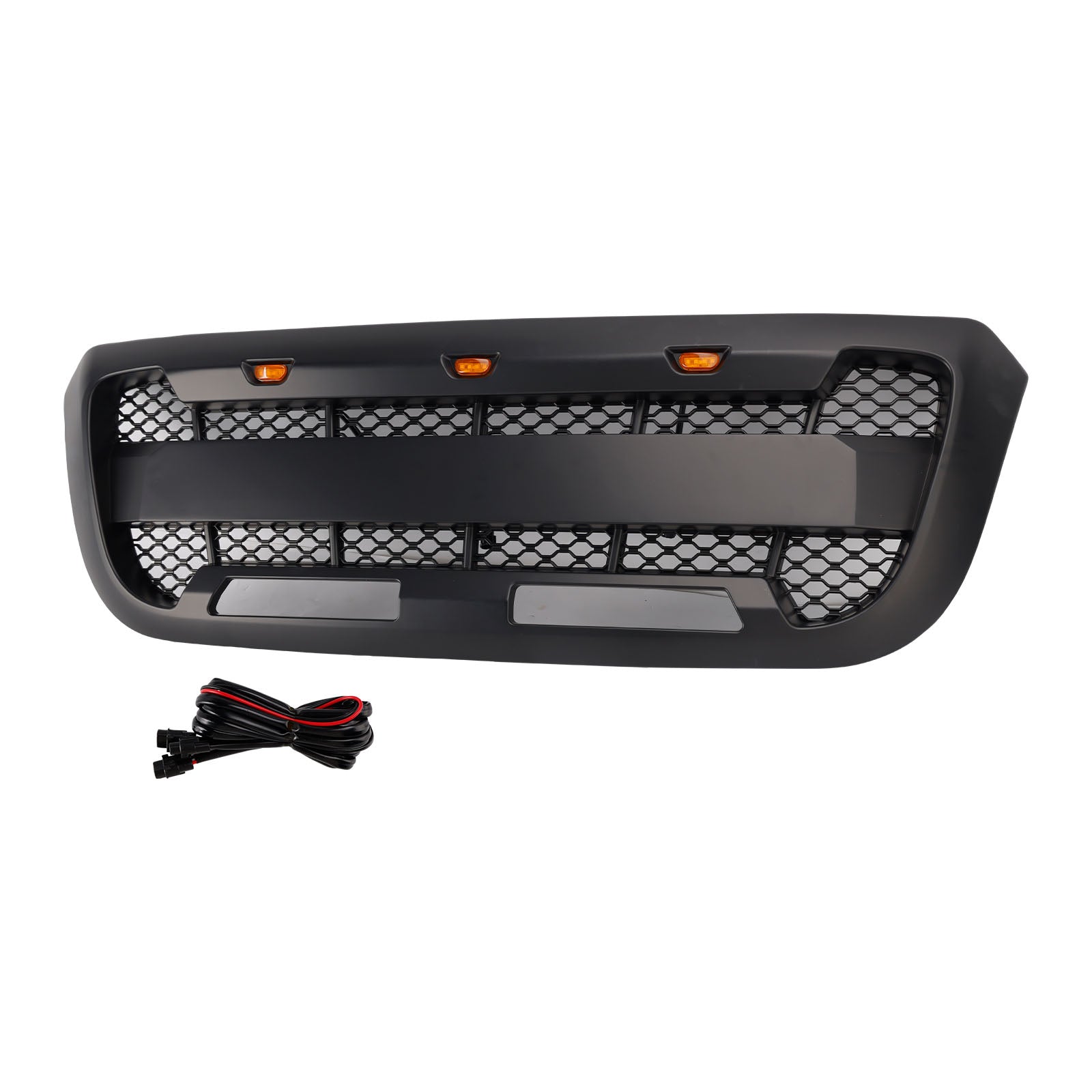 Matt Black Front Bumper Grille Grill Fit Ford Ranger 2004-2011 With LED Light