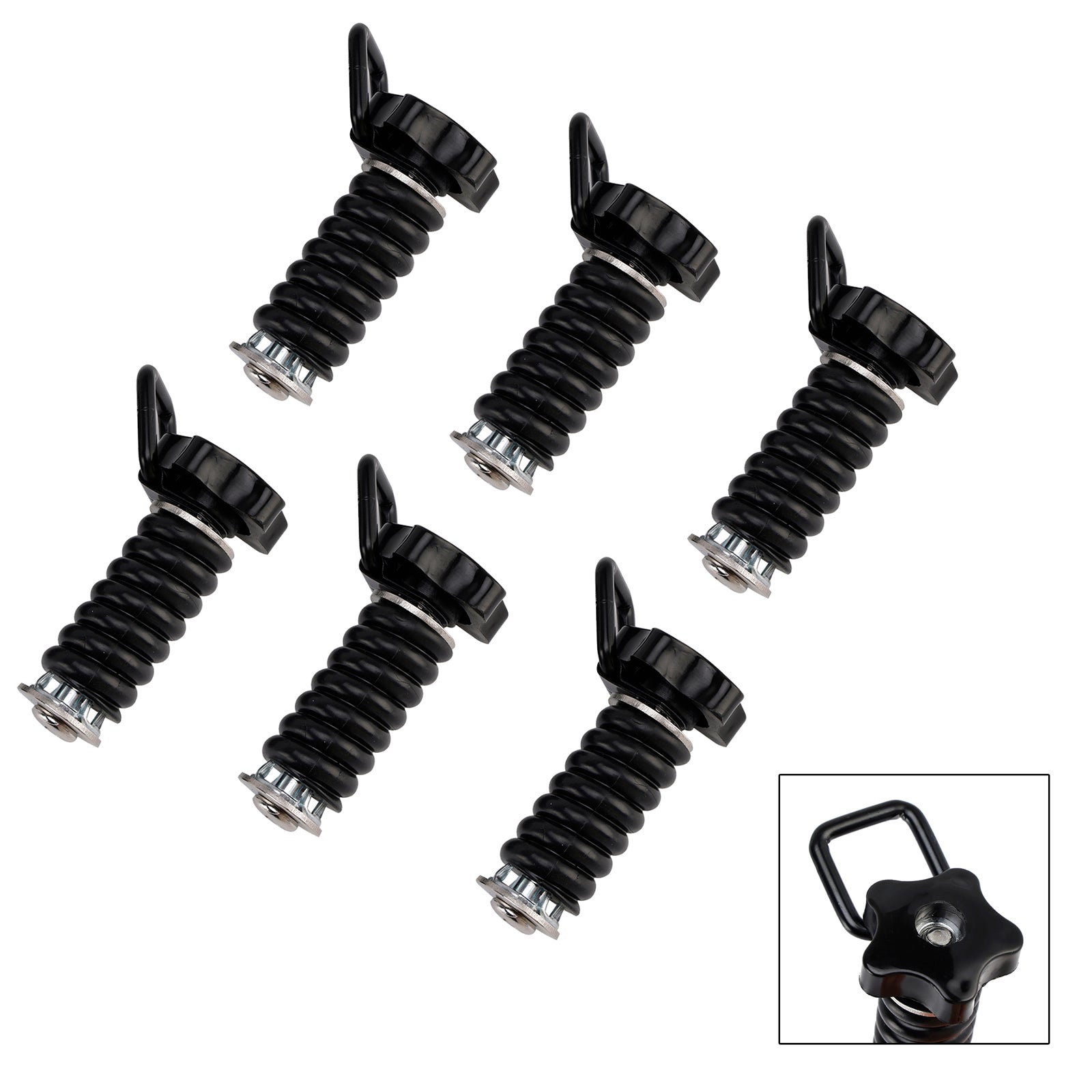 6X Tie Down Anchors Flexible Loop Lock & Ride For Polaris Rzr Sportsman 13-25