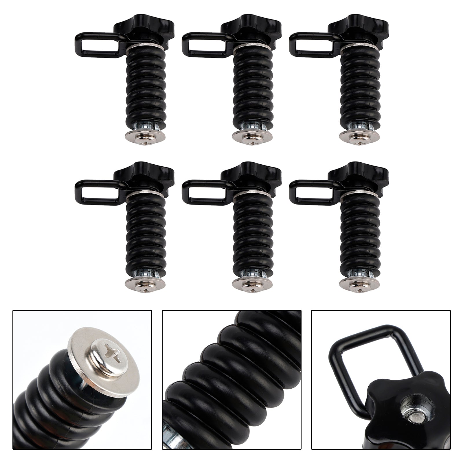 6X Tie Down Anchors Flexible Loop Lock & Ride For Polaris Rzr Sportsman 13-25