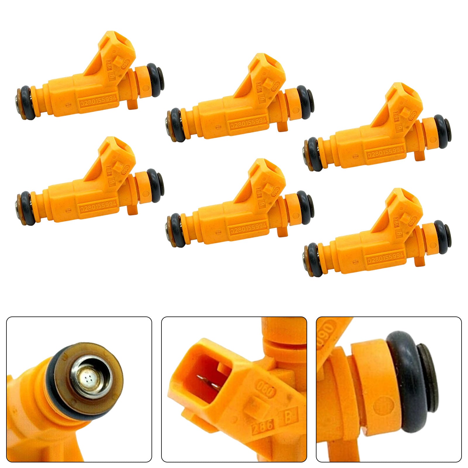 6Pcs Fuel Injector For Peugeot 607 For Renault Clio II 2000-02 0280155994