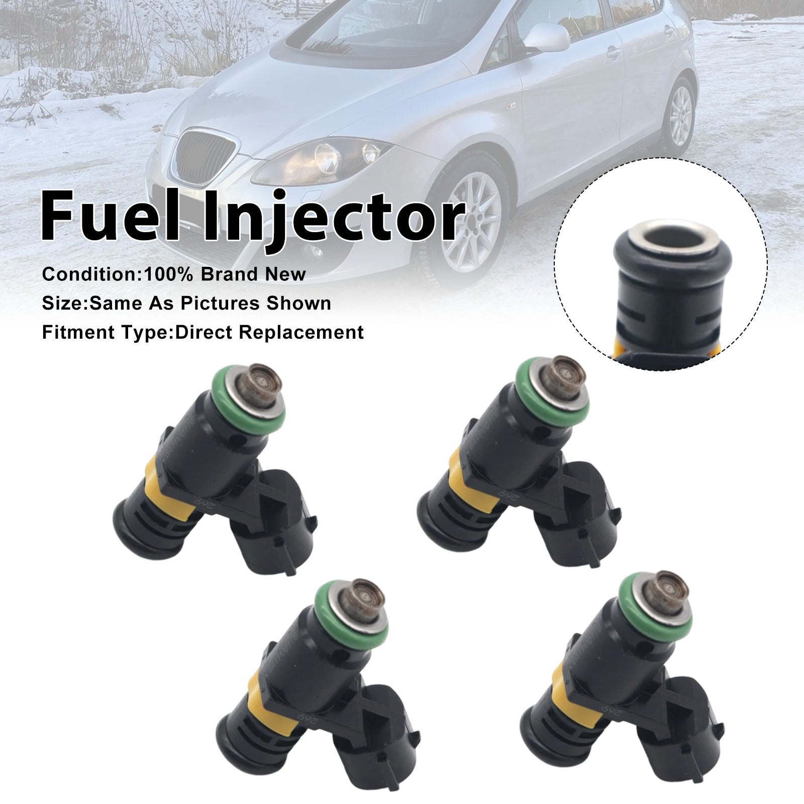 4Pcs Fuel Injector For Seat Altea For Skoda Fabia I 2006-2007 036906031AG