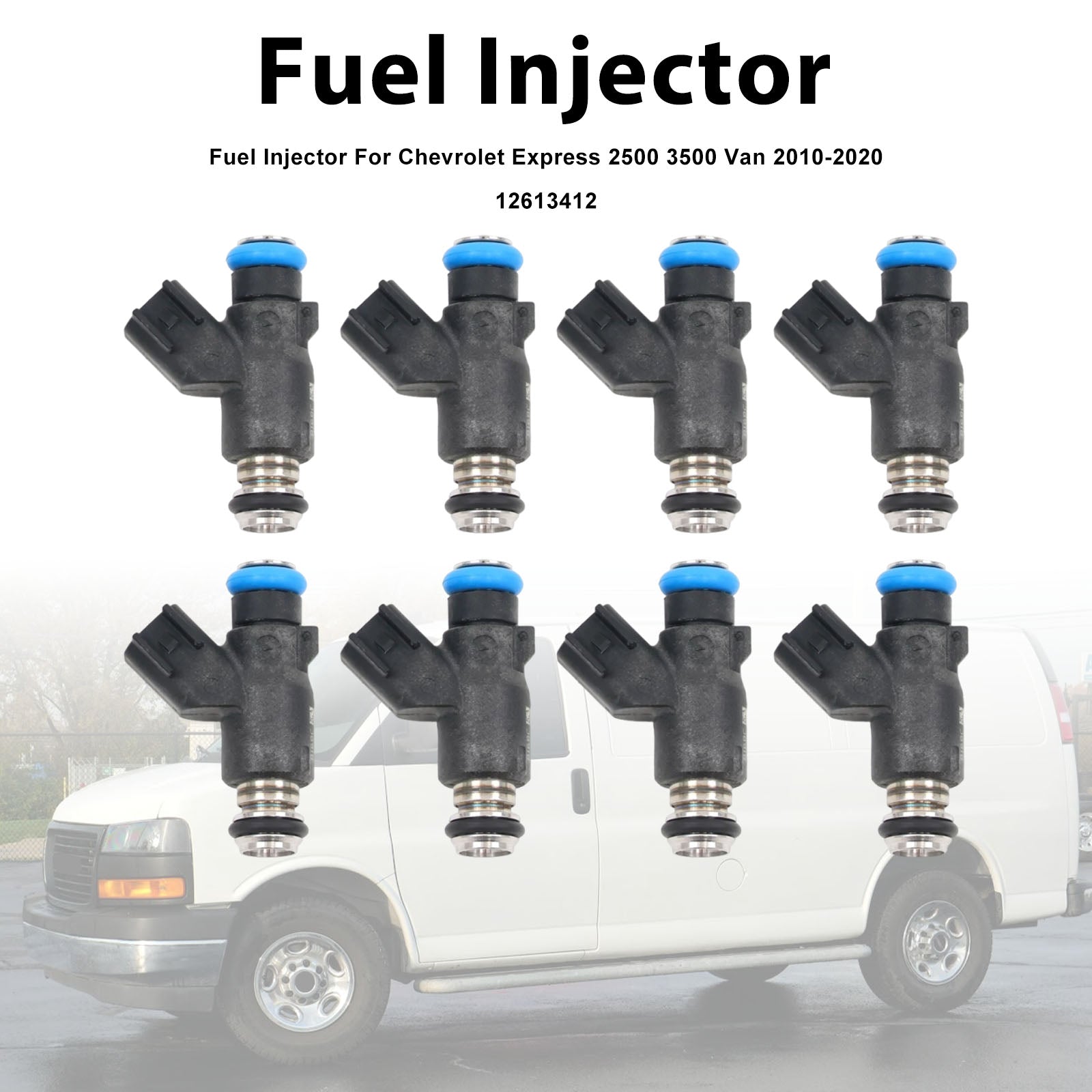 8Pcs Fuel Injector For Chevrolet Express 2500 3500 Van 2010-2020 12613412