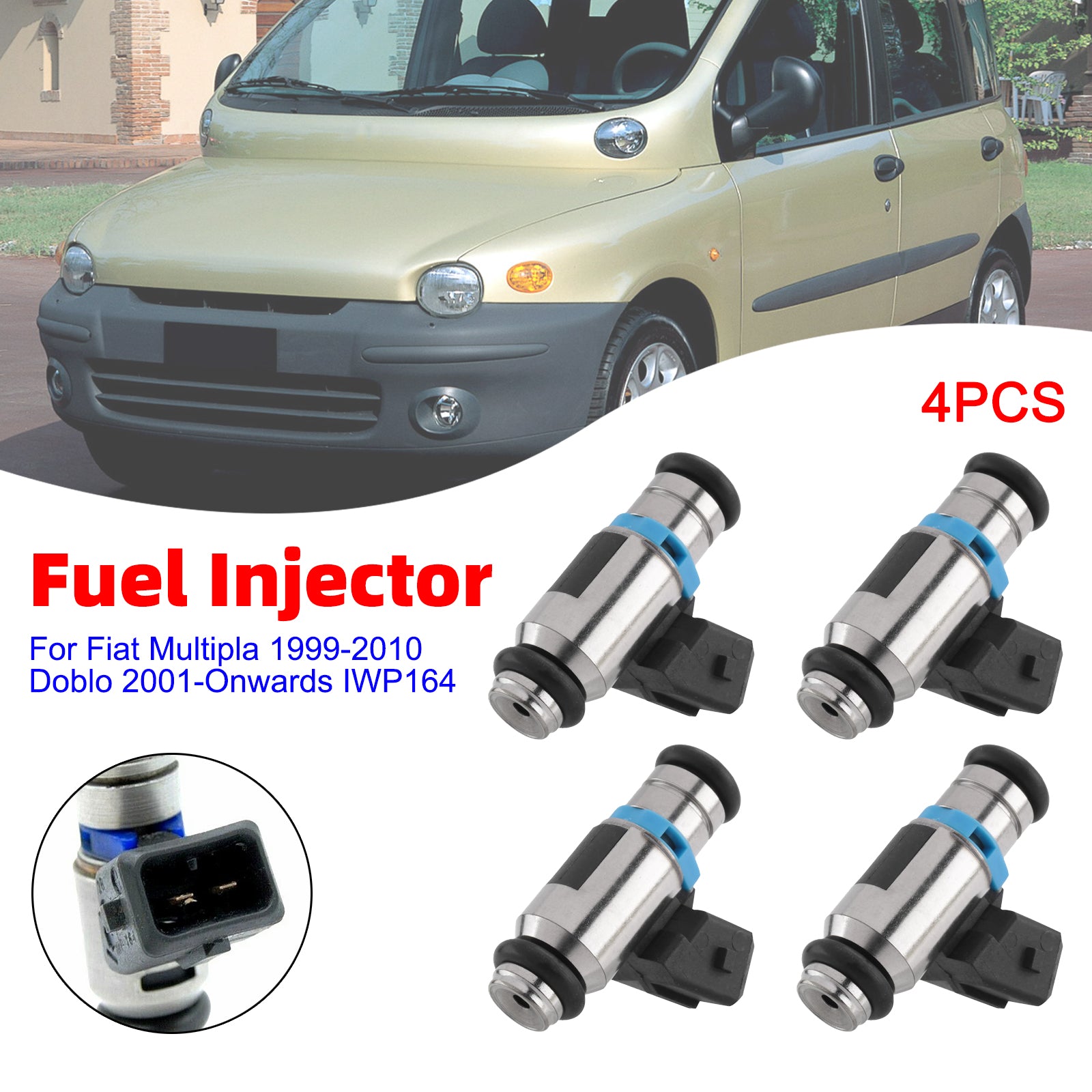 4Pcs Fuel Injector For Fiat Multipla 1999-2010 Doblo 2001-Onwards IWP164