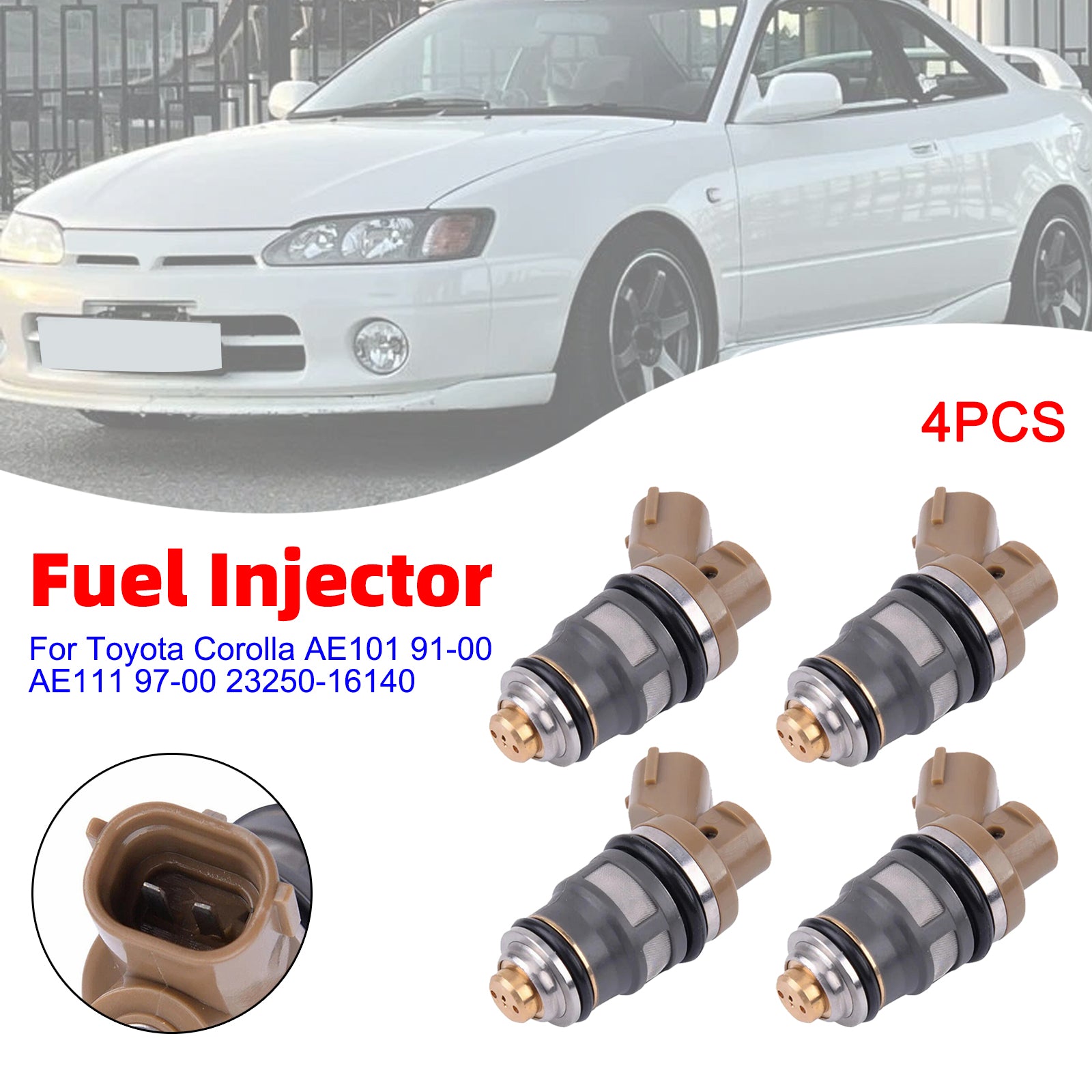4Pcs Fuel Injector For Toyota Corolla AE101 91-00 AE111 97-00 23250-16140