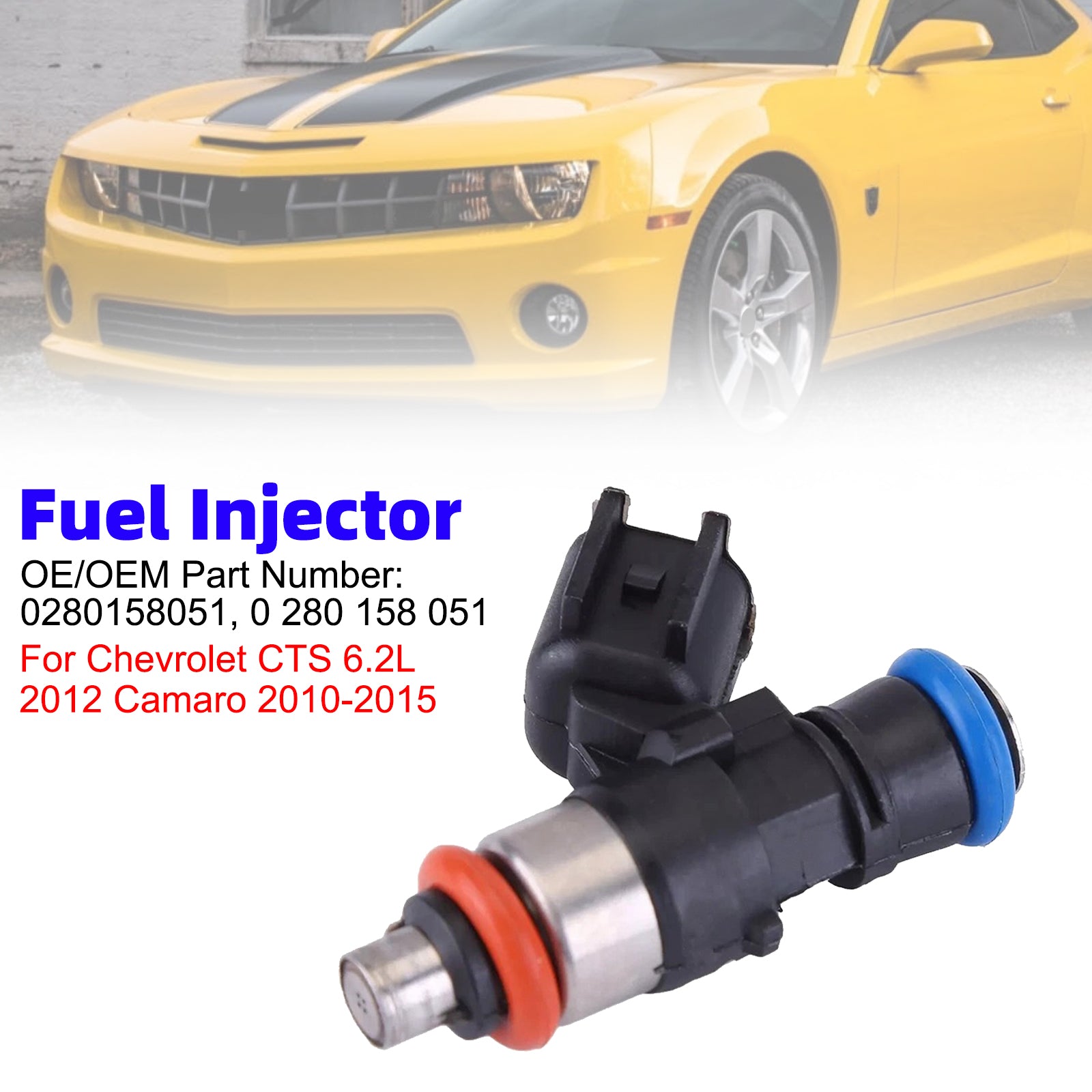 1Pcs Fuel Injector For Chevrolet CTS 6.2L 2012 Camaro 2010-2015 0280158051