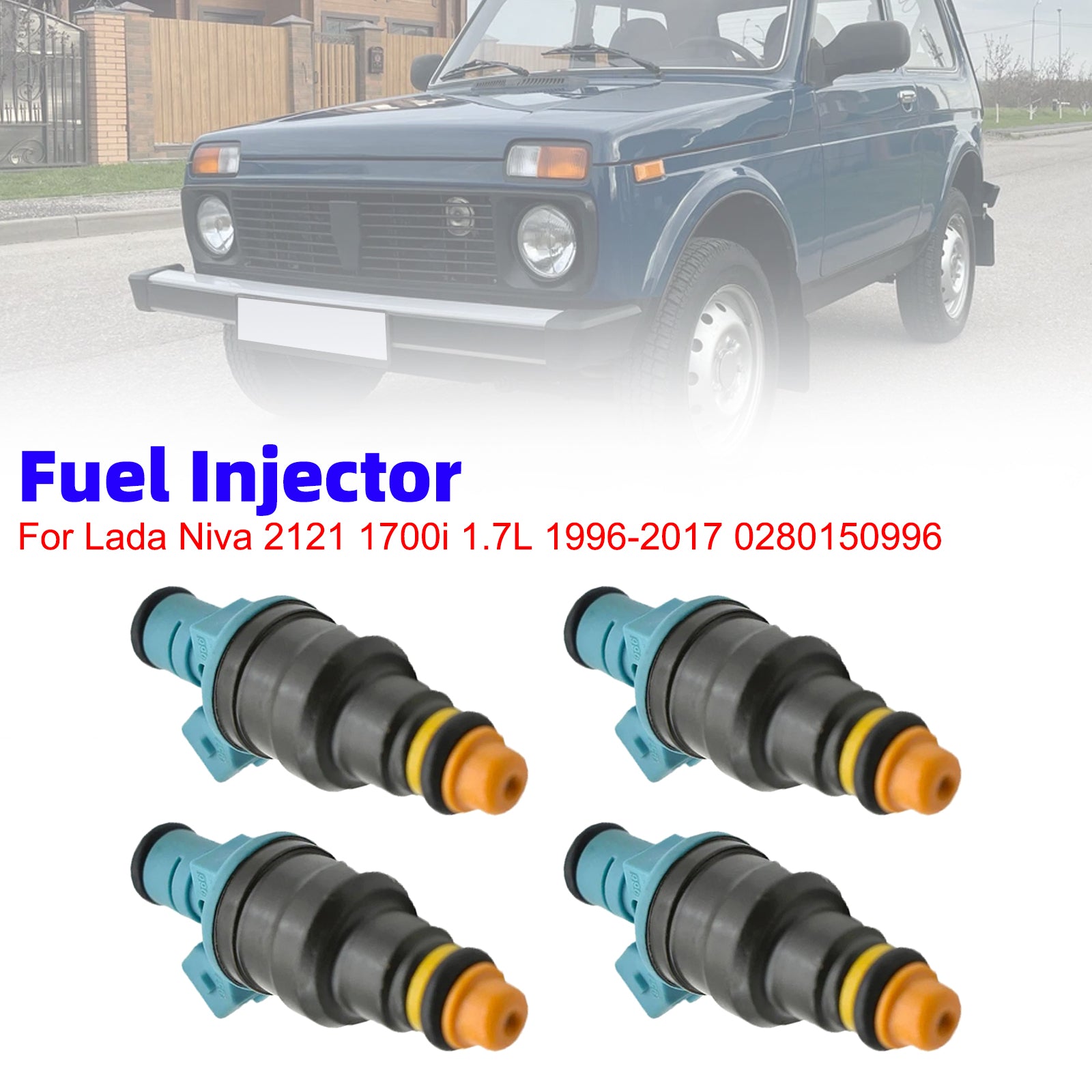 4Pcs Fuel Injector For Lada Niva 2121 1700i 1.7L 1996-2017 0280150996