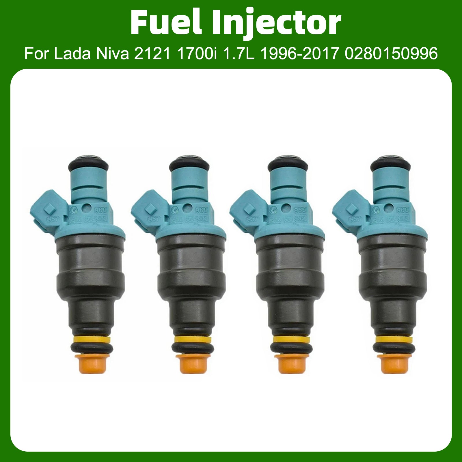 4Pcs Fuel Injector For Lada Niva 2121 1700i 1.7L 1996-2017 0280150996