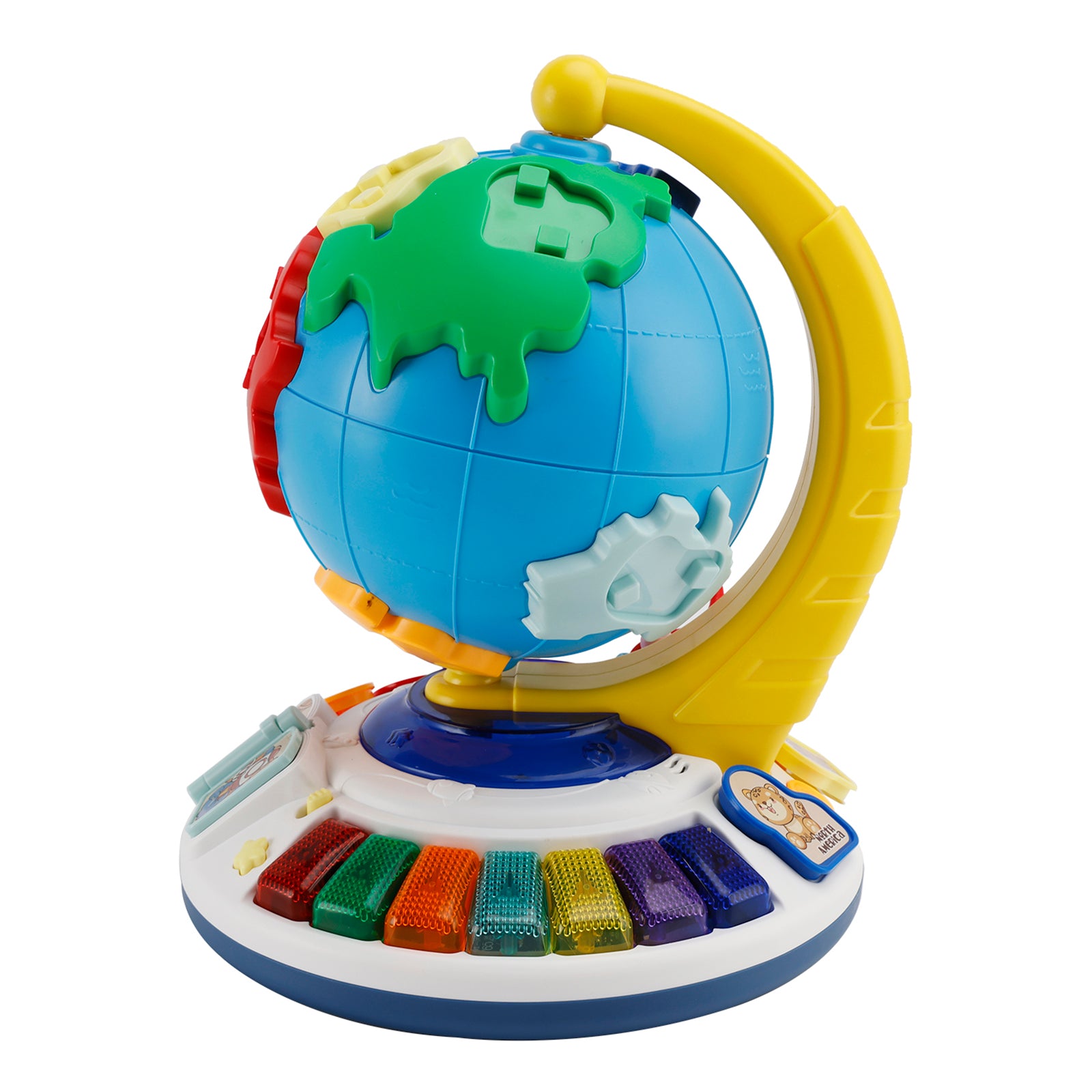 5In1 Interactive Light Up Globe With Sound,Puzzle,Bead Maze And World Map Toy