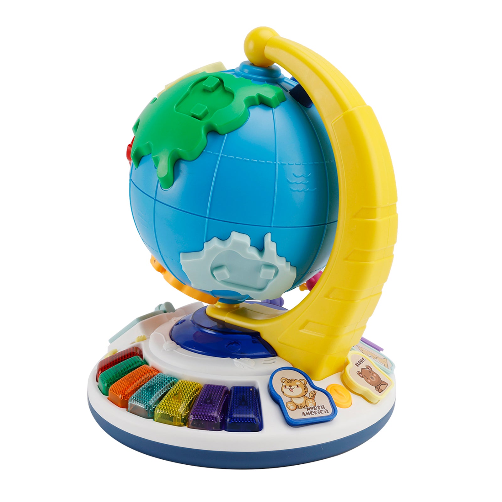 5In1 Interactive Light Up Globe With Sound,Puzzle,Bead Maze And World Map Toy
