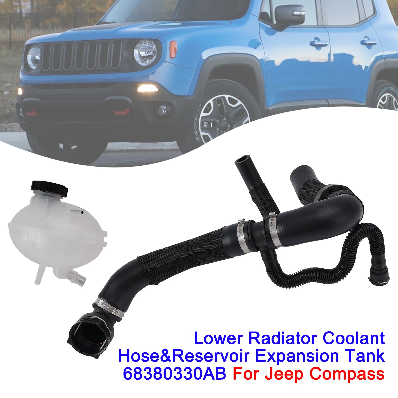 Lower Radiator Coolant Hose & Reservoir Expansion Tank 68380330AB For Jeep
