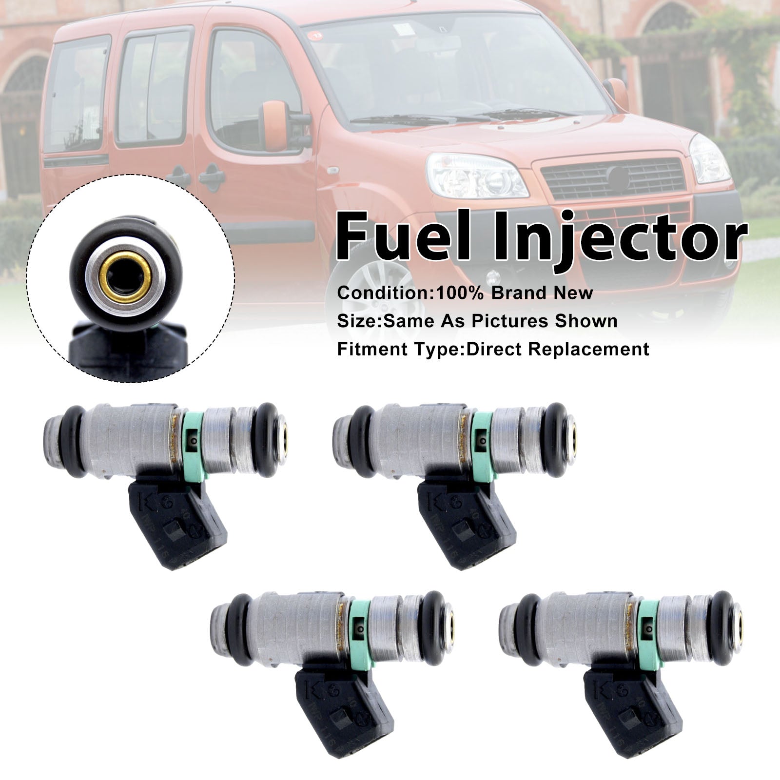 4Pcs Fuel Injector For Fiat Doblo 2001-2010 Seicento 1999-2010 iwp116