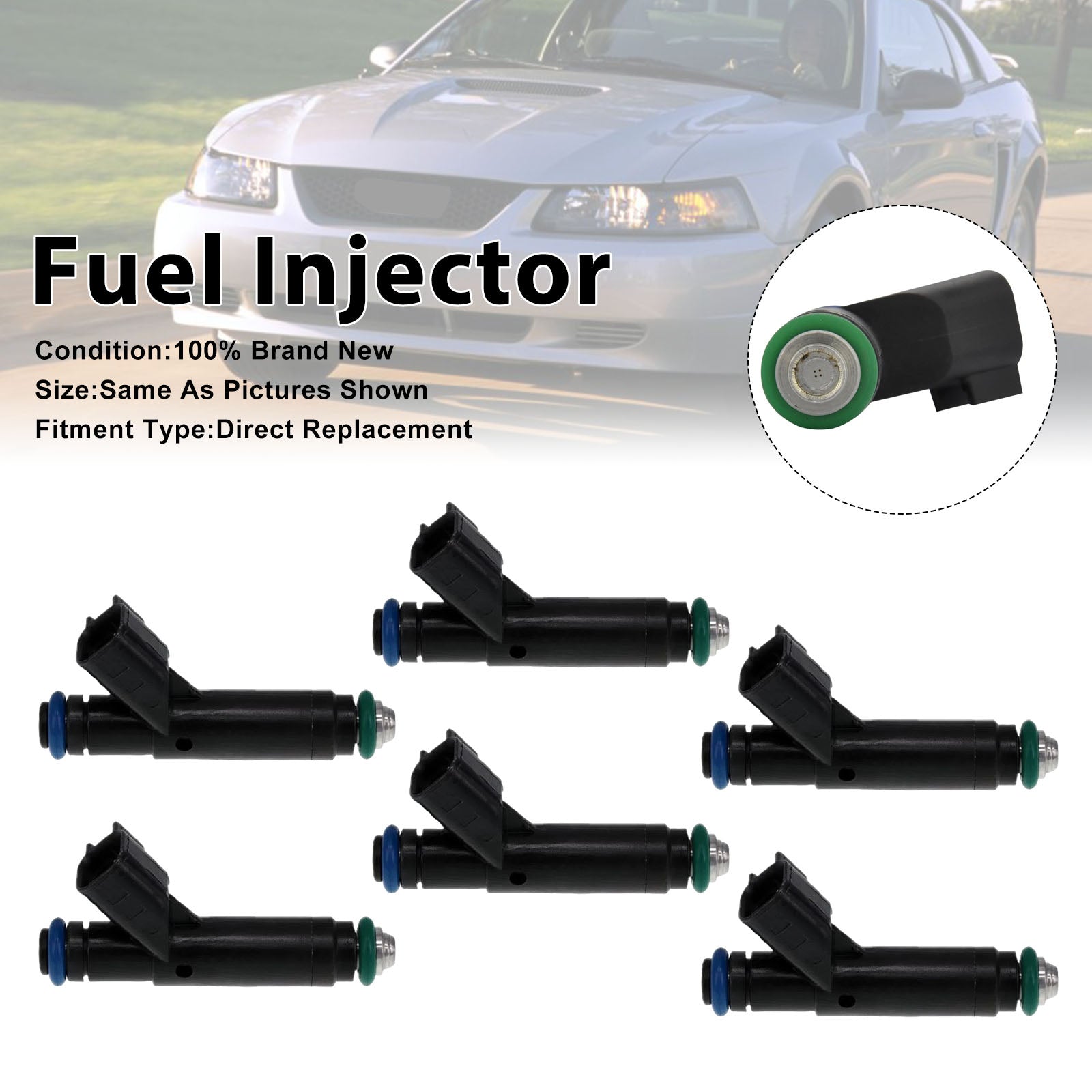 6Pcs Fuel Injector For Ford Mustang 2001-04 Ranger 2001-2003 1F2Z9F593BA
