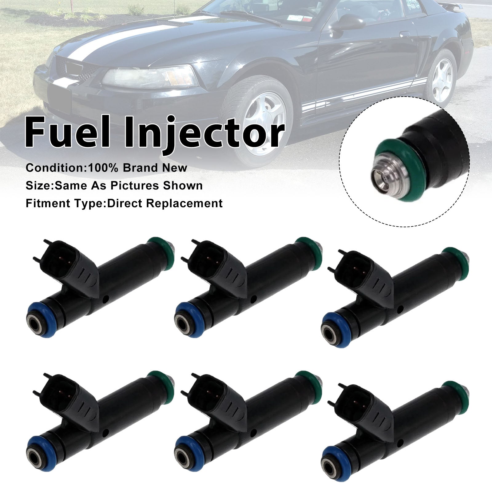 6Pcs Fuel Injector For Ford Mustang 2001-04 Ranger 2001-2003 1F2Z9F593BA