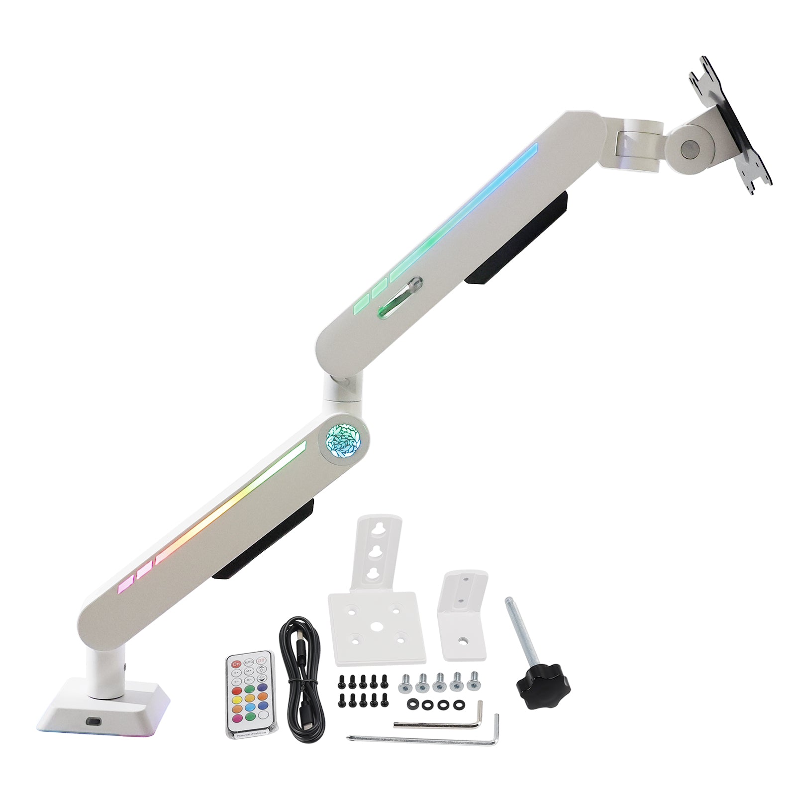 Gaming Monitor Arm 32inch Desktop Computer Monitor Stand RGB Light Monitor Stand