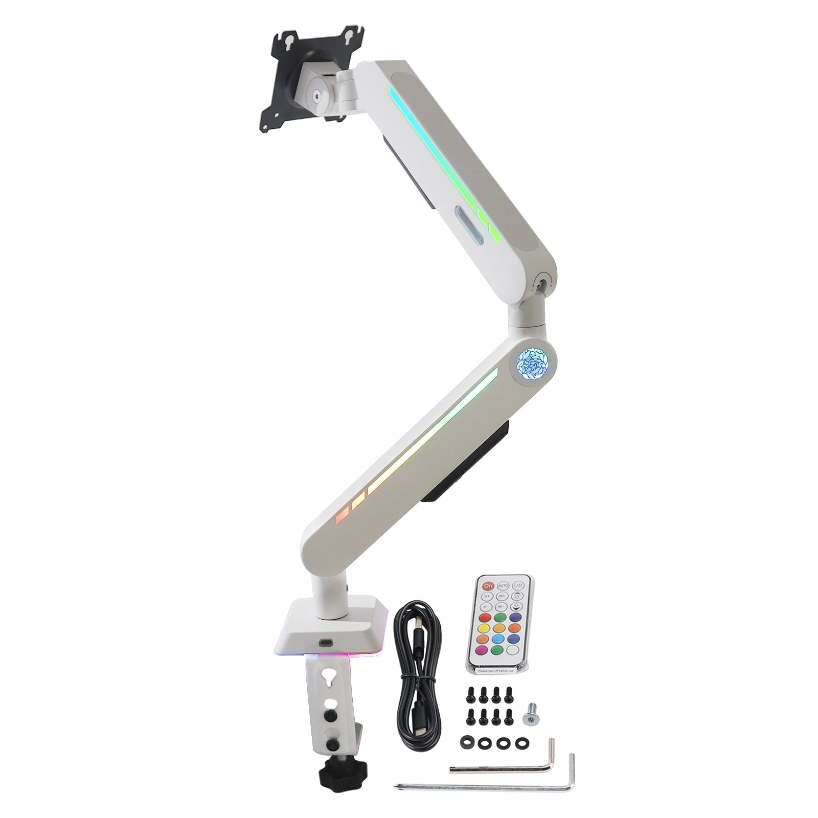 Gaming Monitor Arm 32inch Desktop Computer Monitor Stand RGB Light Monitor Stand