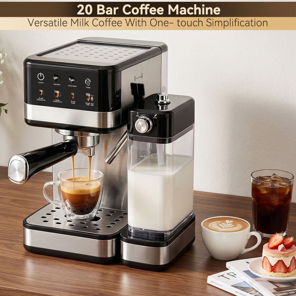 20 Bar Espresso Machine With Automatic Milk Frother Cappuccino Latte Machines
