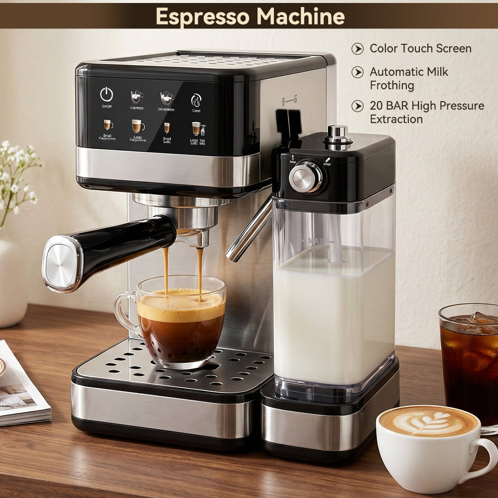 20 Bar Espresso Machine With Automatic Milk Frother Cappuccino Latte Machines