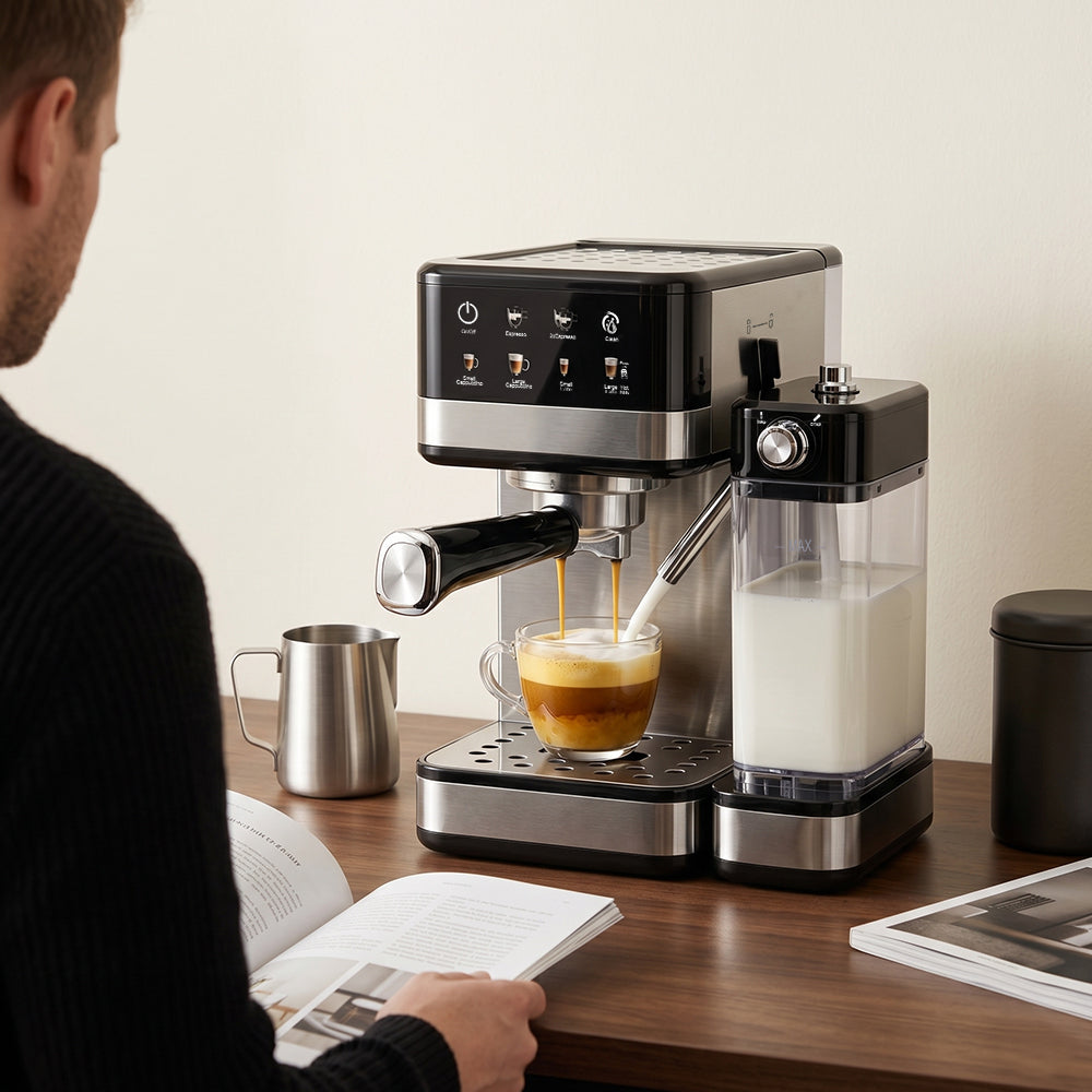20 Bar Espresso Machine With Automatic Milk Frother Cappuccino Latte Machines