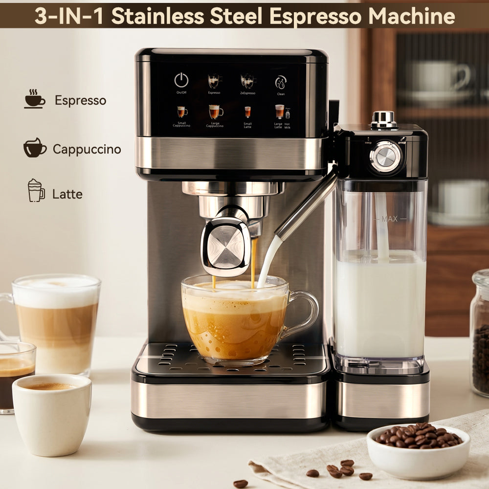 20 Bar Espresso Machine With Automatic Milk Frother Cappuccino Latte Machines