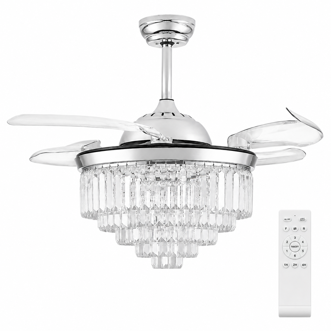 42" Crystal Ceiling Fan with Light