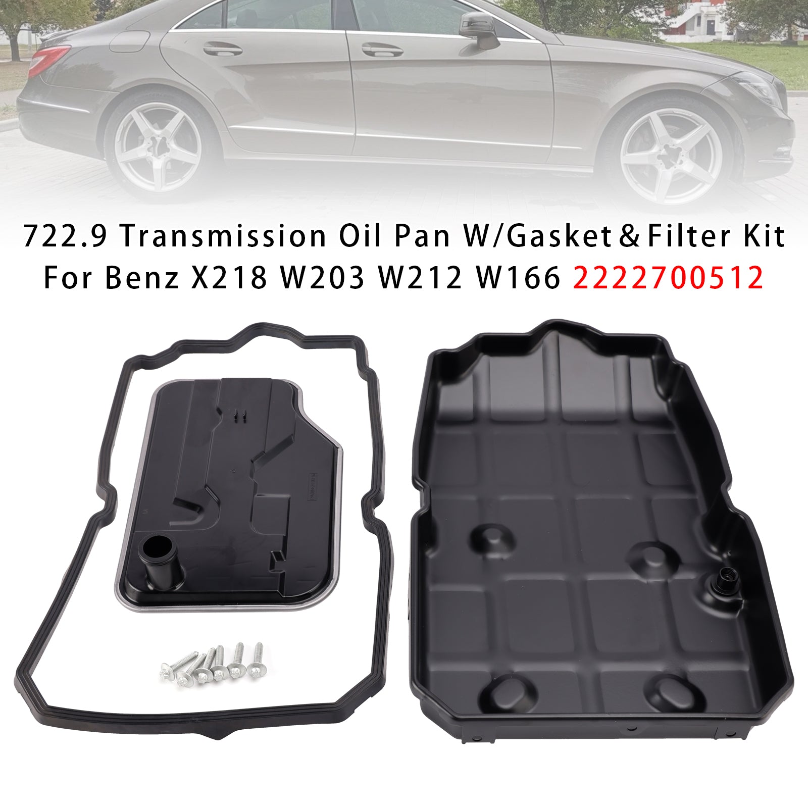 722.9 Transmission Oil Pan W/Gasket??Filter Kit For Benz X218 W203 W212 W166