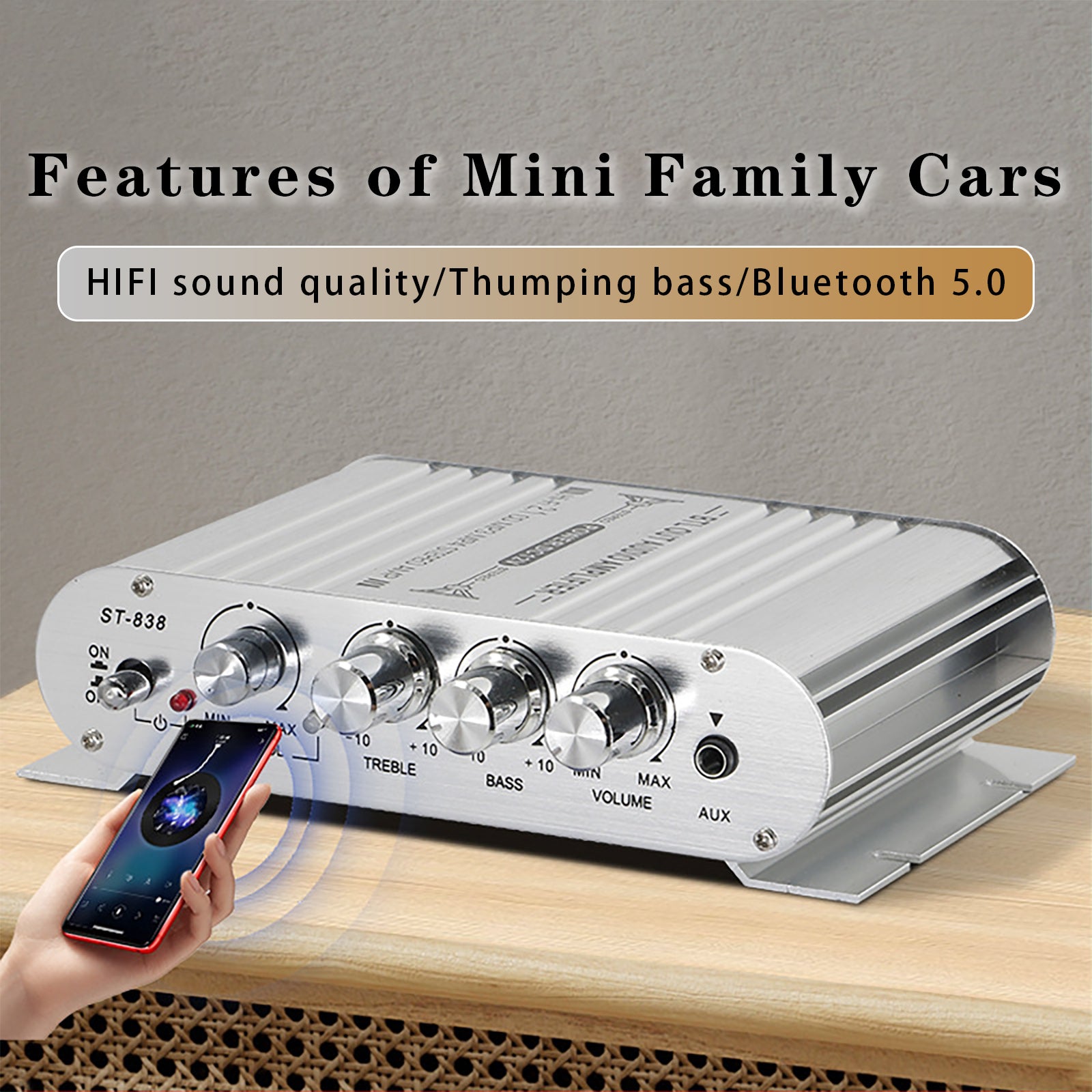 2.1 Bluetooth Stereo Hifi Car Home Car Audio Car Amplifier AMP Sound Speaker EDR