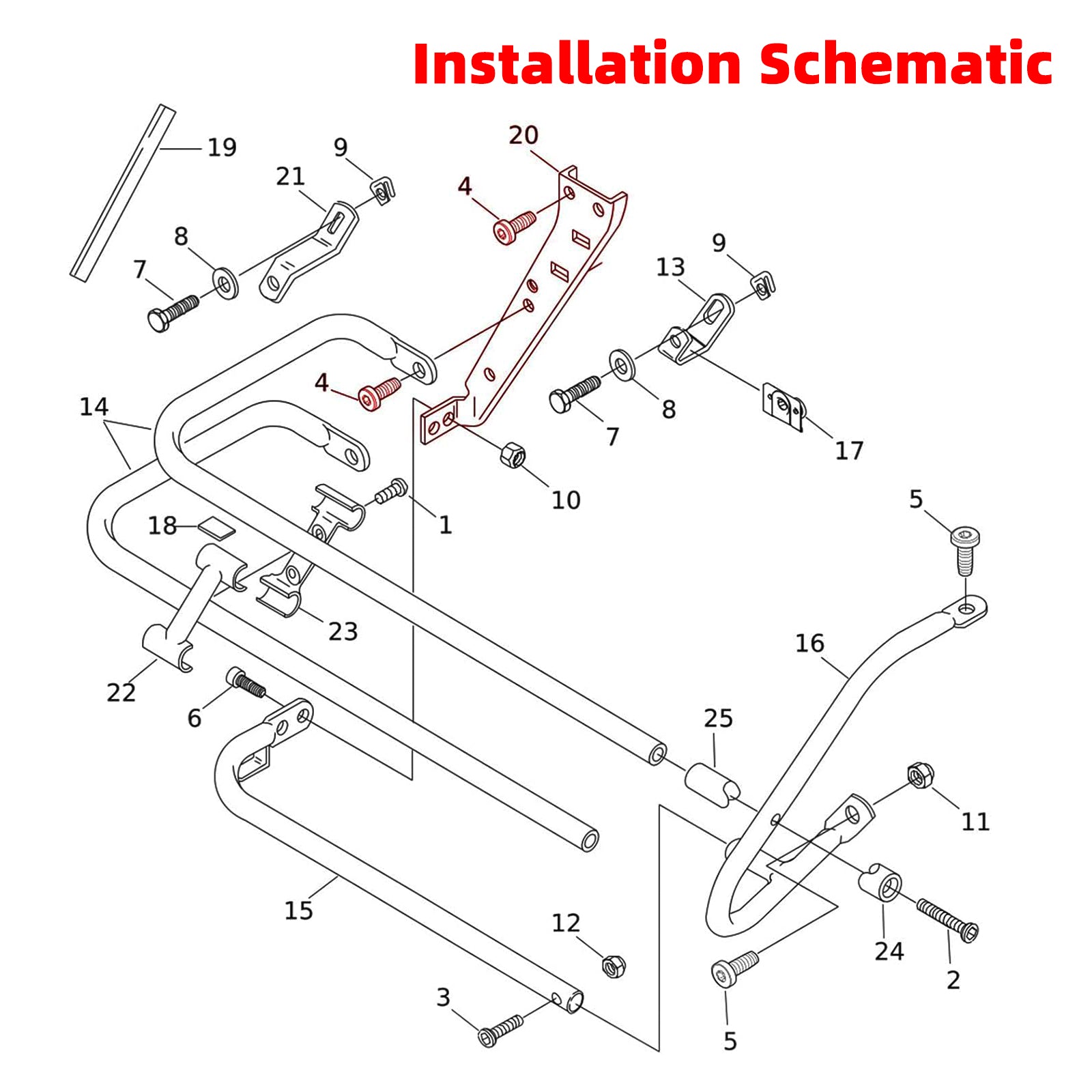 Saddlebag Rail Support Bracket 90718-79C Chrome For Touring Road Glide Flt 85-08