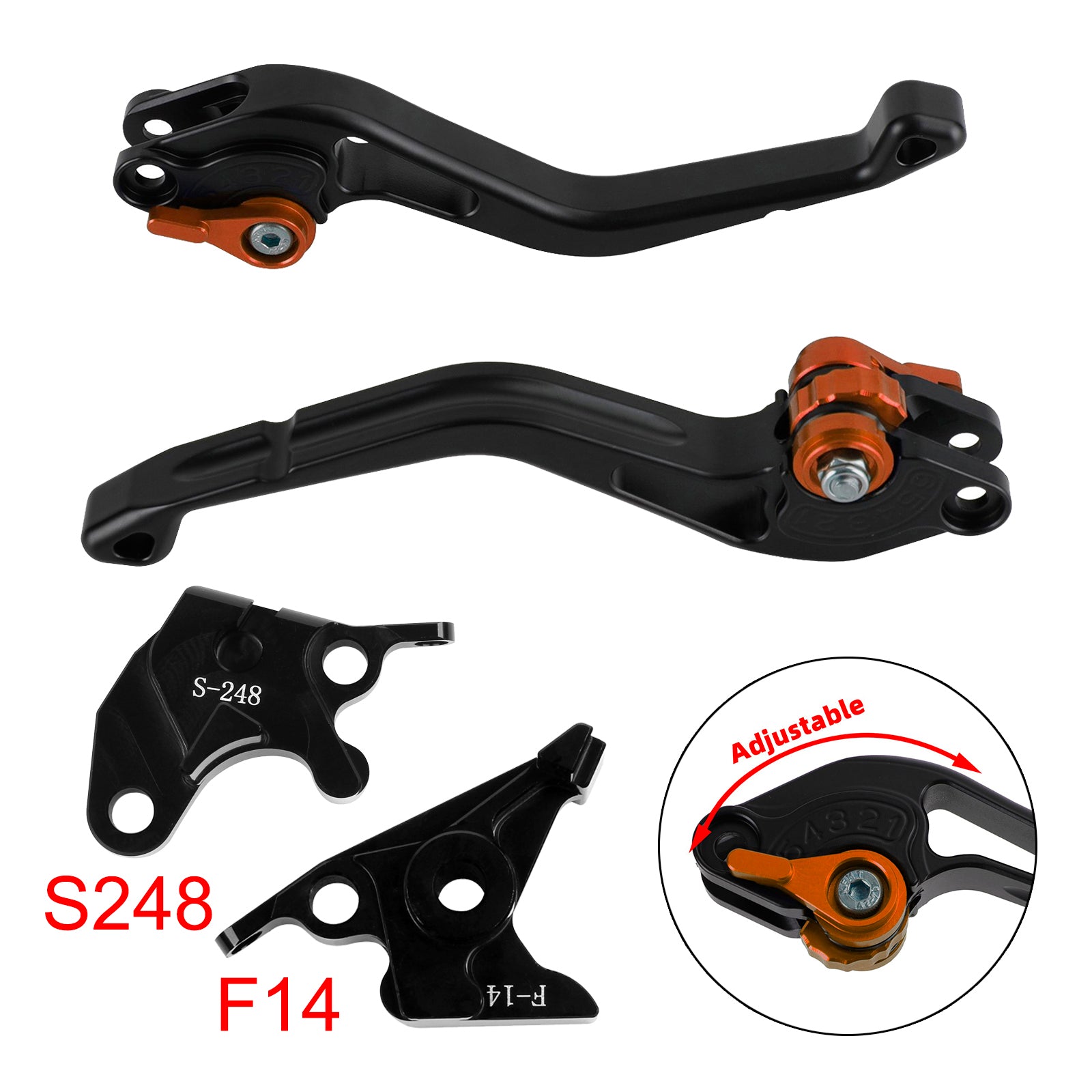 NEW Short Clutch Brake Lever fit for Suzuki GSXR600 750 DL650 GSR600 Orange