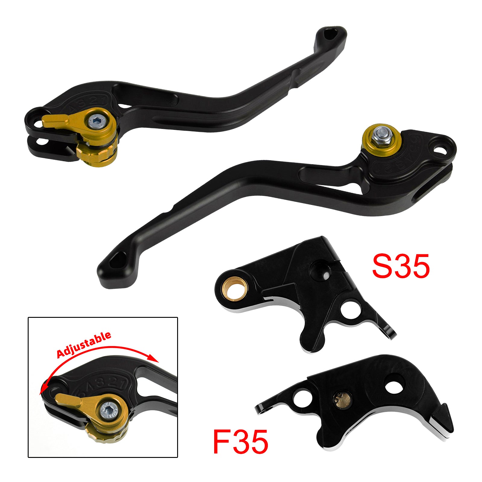 NEW Short Clutch Brake Lever fit for Suzuki GSXR600 06-10 GSXR1000 05-06 Gold