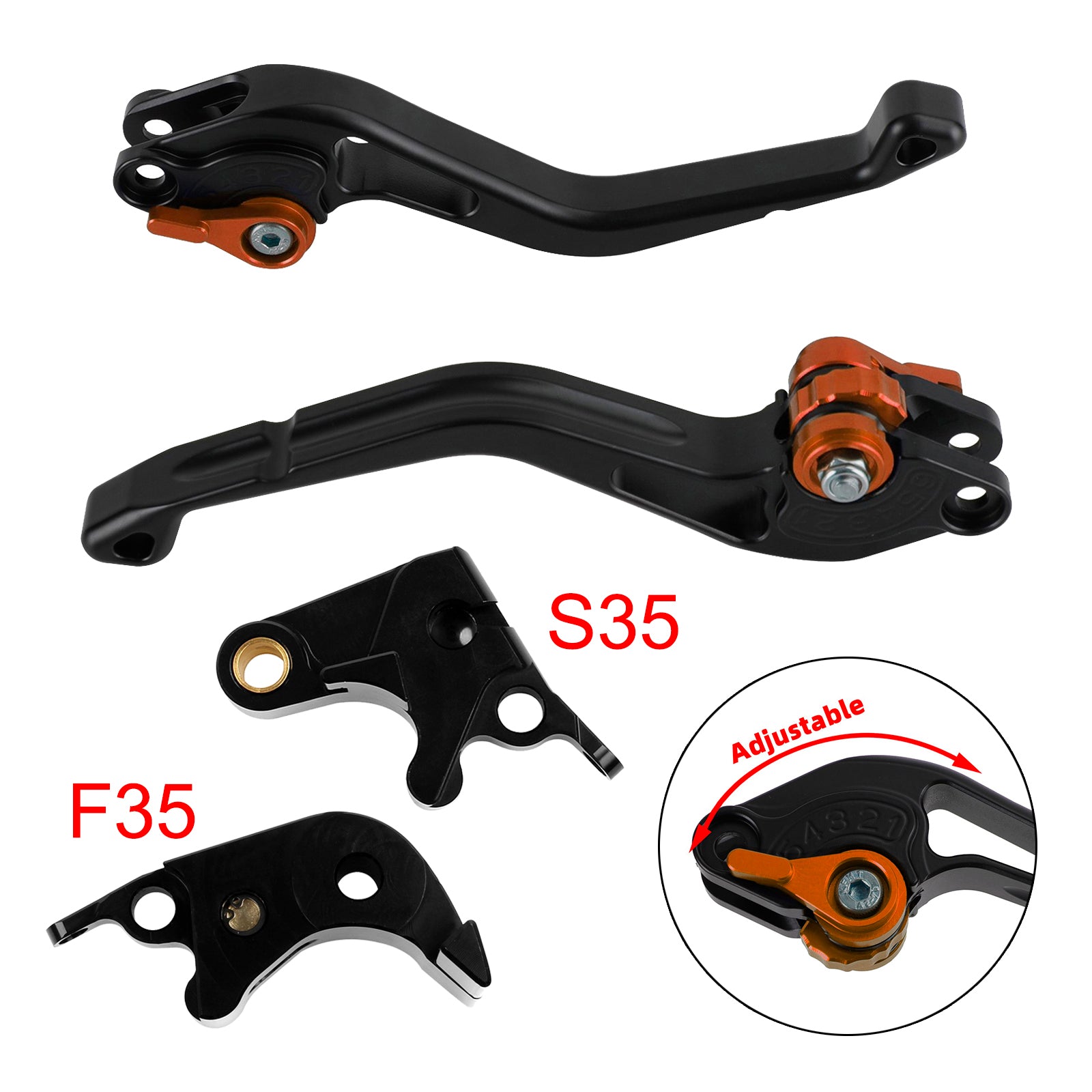 NEW Short Clutch Brake Lever fit for Suzuki GSXR600 06-10 GSXR1000 05-06 Orange