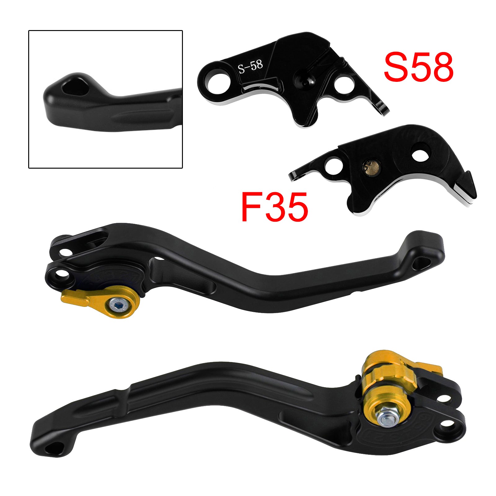 NEW Short Clutch Brake Lever fit for Suzuki GSXR60006-10 GSX-S1000/F 2015 Gold