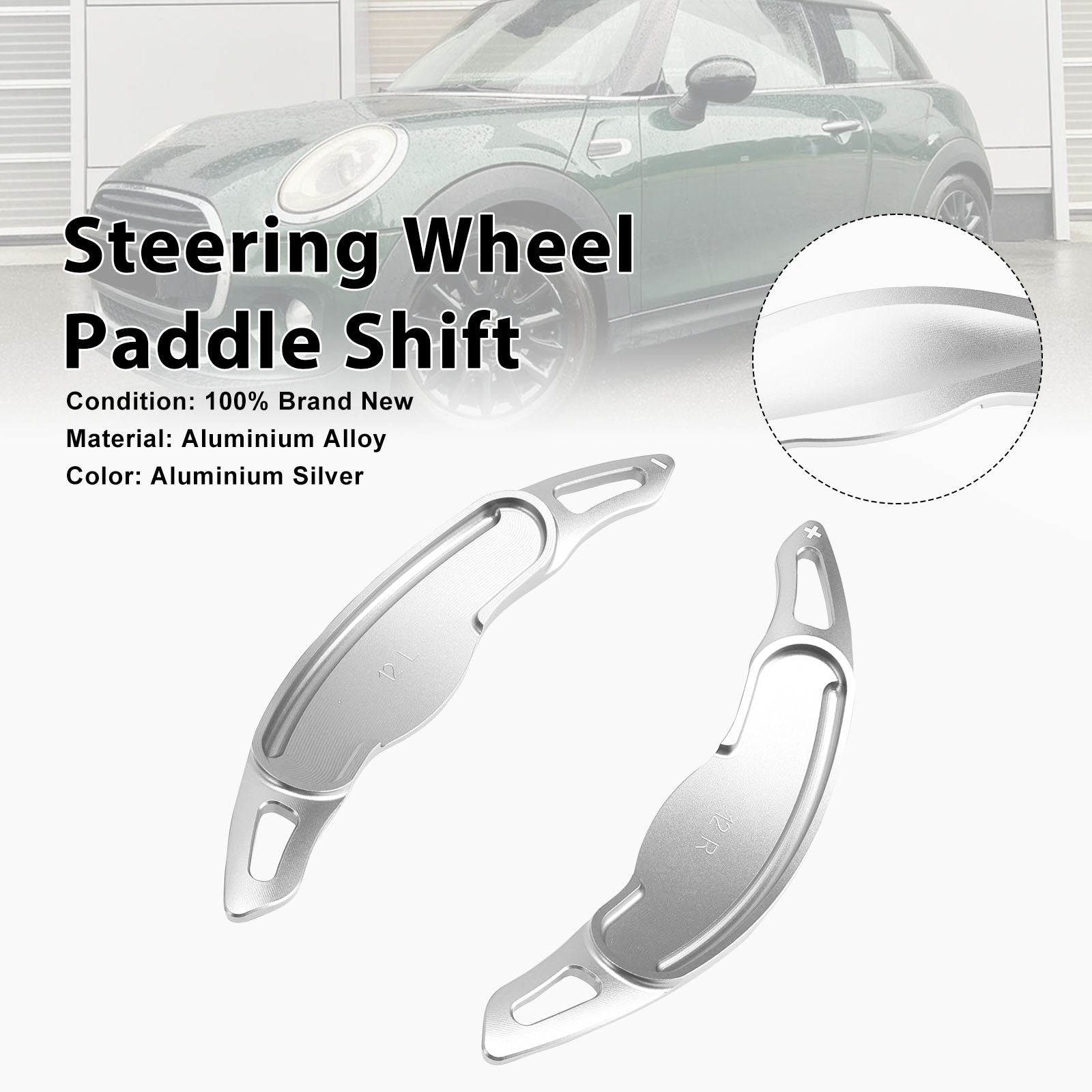 Steering Wheel Paddle Shifter For Mini F54 F55 F56 F57 Aluminium Silver